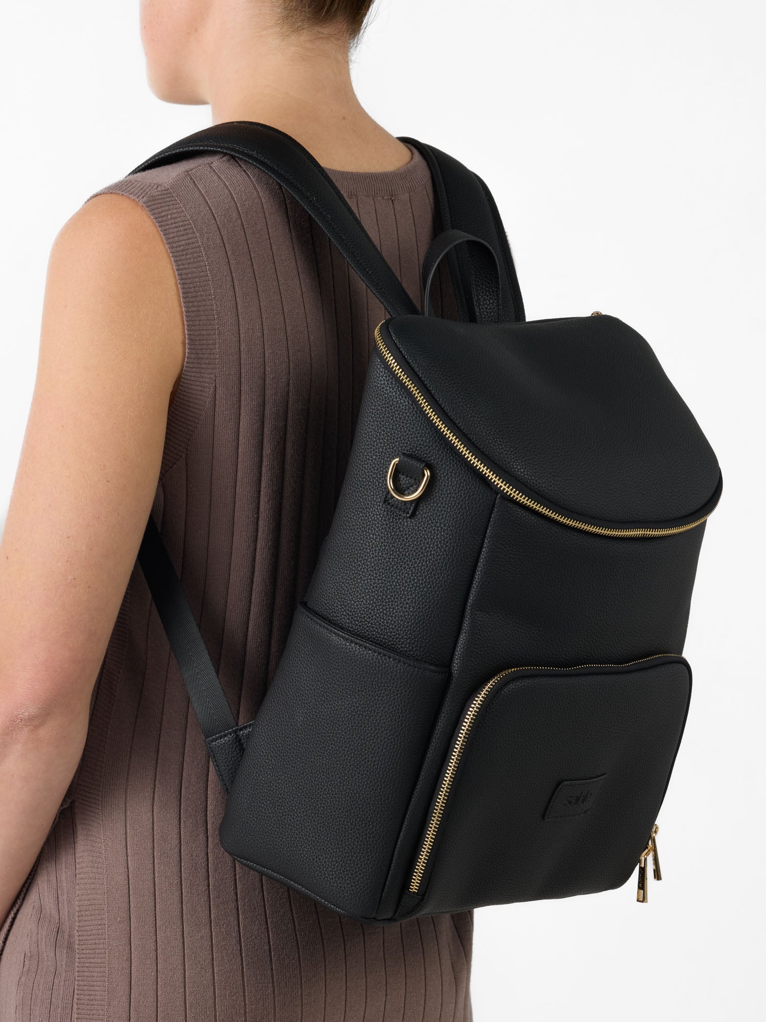 Essentials Nappy Backpack Bundle - Black Vegan Leather