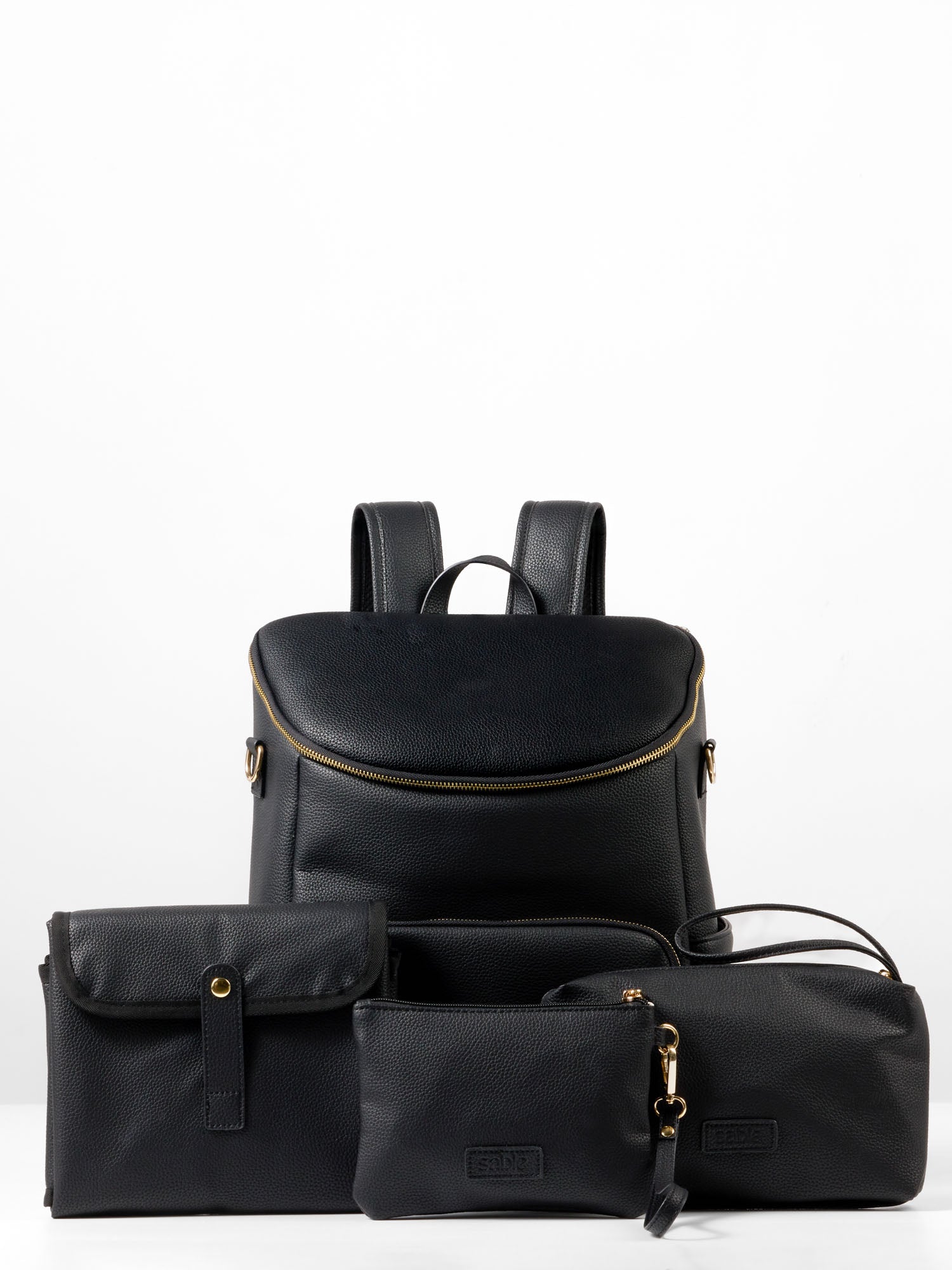 Ultimate Nappy Backpack Bundle - Black Vegan Leather