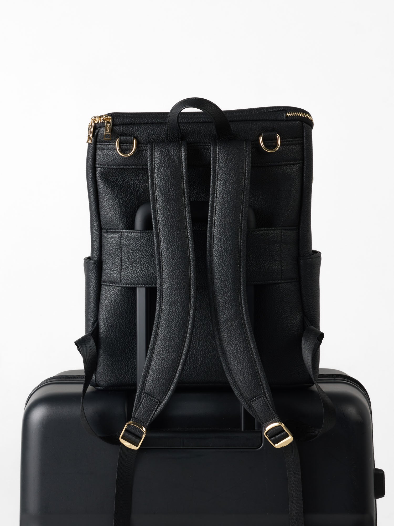 Essentials Nappy Backpack Bundle - Black Vegan Leather
