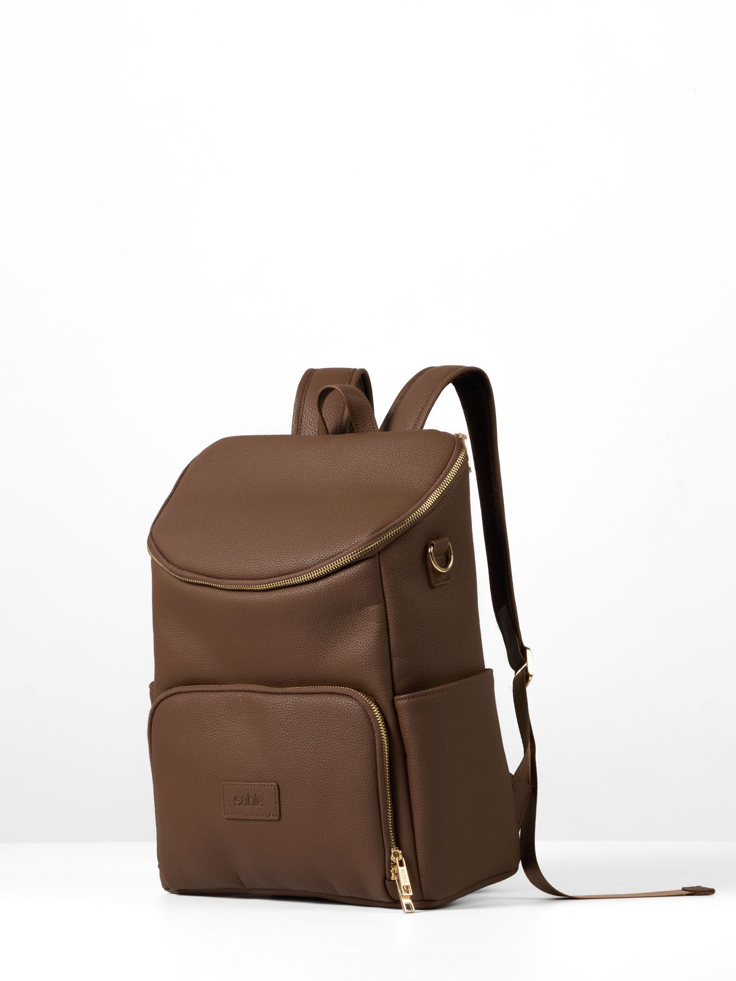 Premium vegan leather nappy backpack with adjustable shoulder straps and front organiser pocket