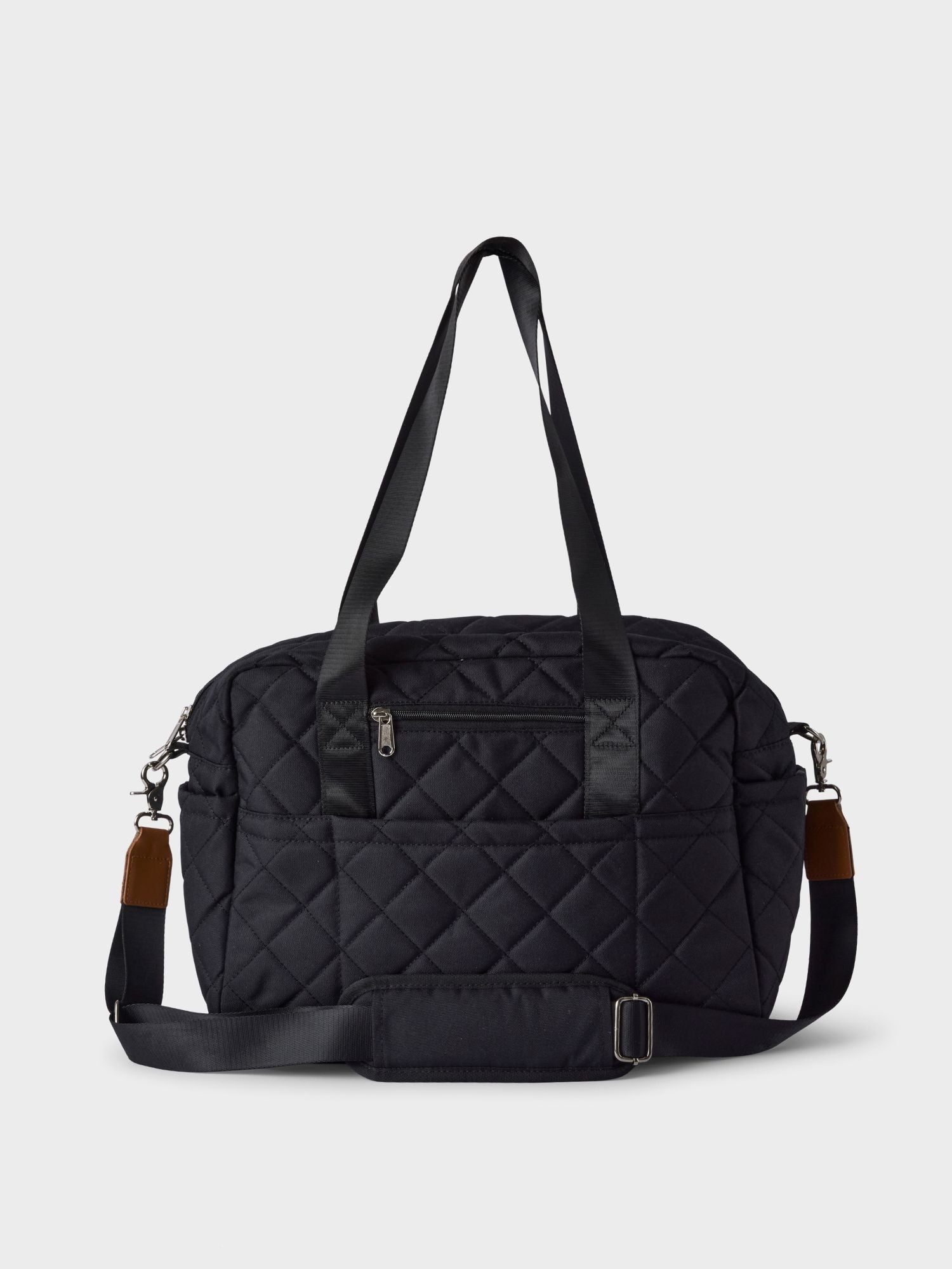 Nappy Bag - Black with Tan Quilted (Samples & Seconds)