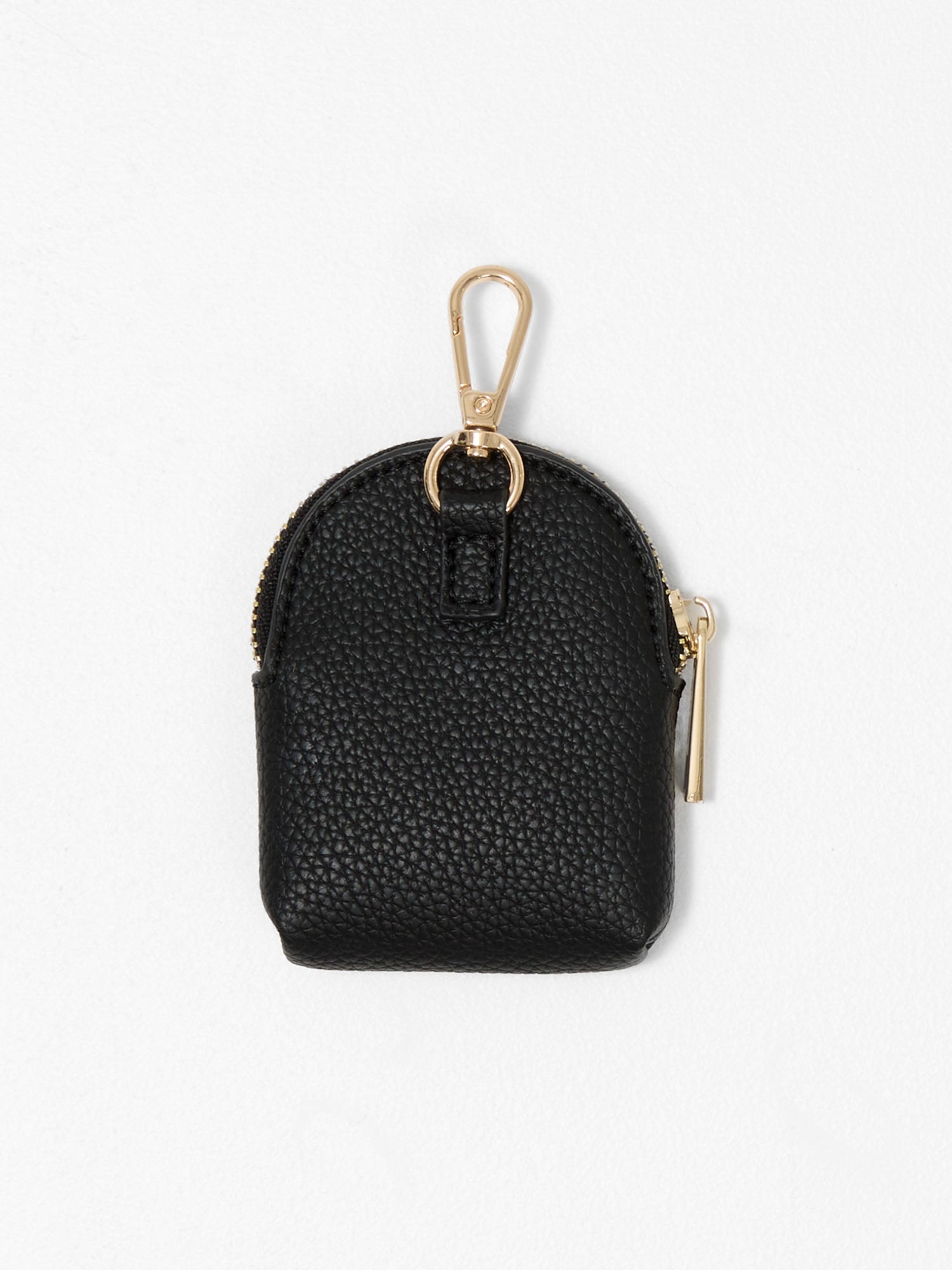 Black Vegan leather dummy pouch with clip attachment, fits 1 to 2 baby dummies