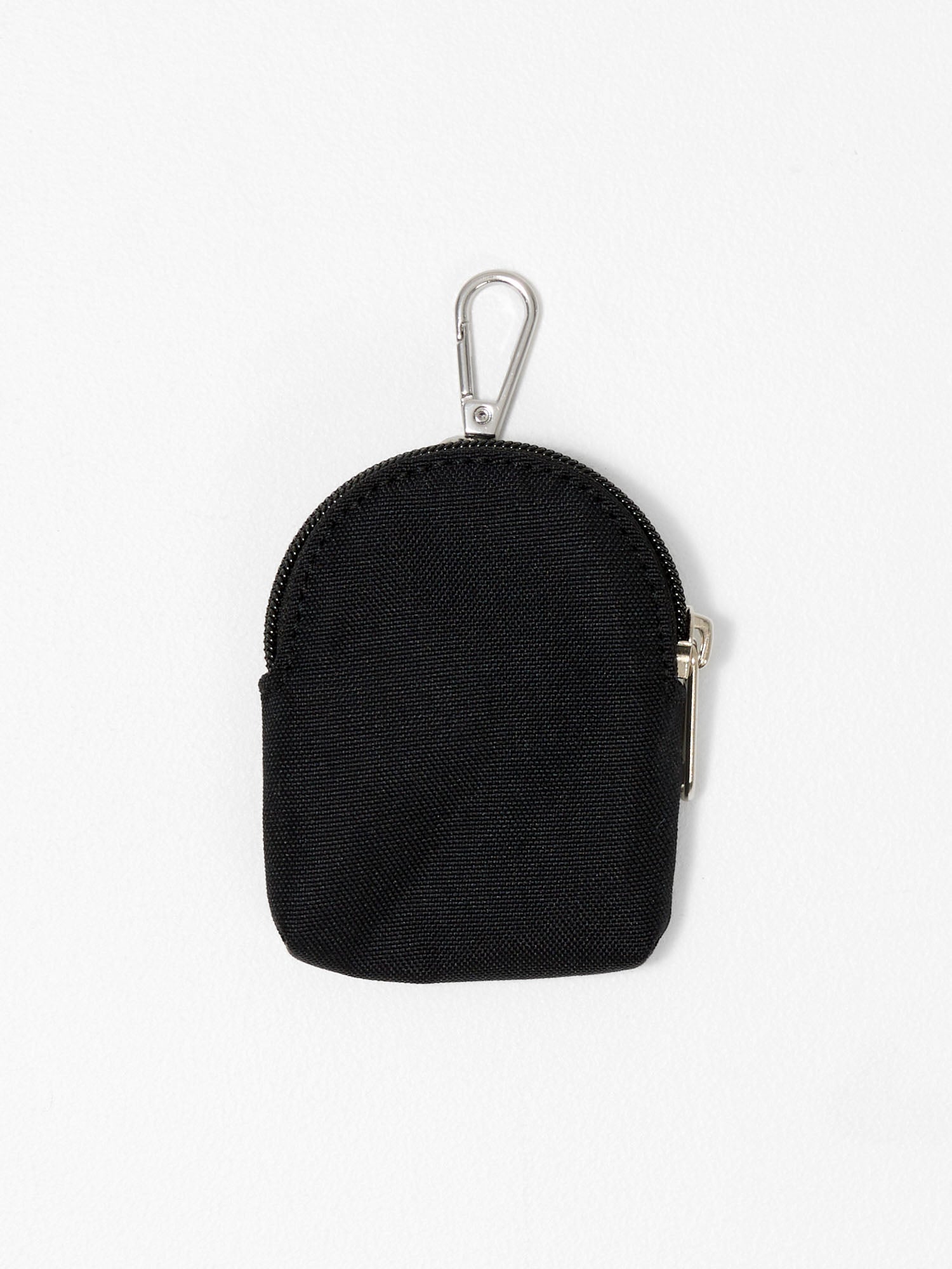 Black dummy pouch with clip attachment for storing 1–2 dummies, matching baby nappy bag accessories