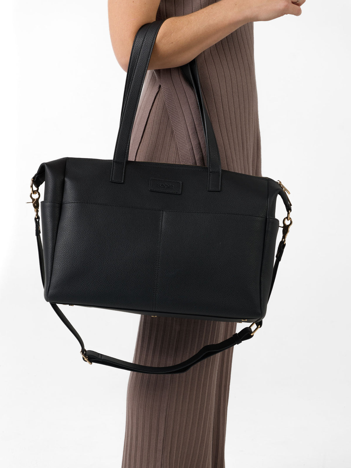 Essentials Nappy Bag Bundle - Black Vegan Leather