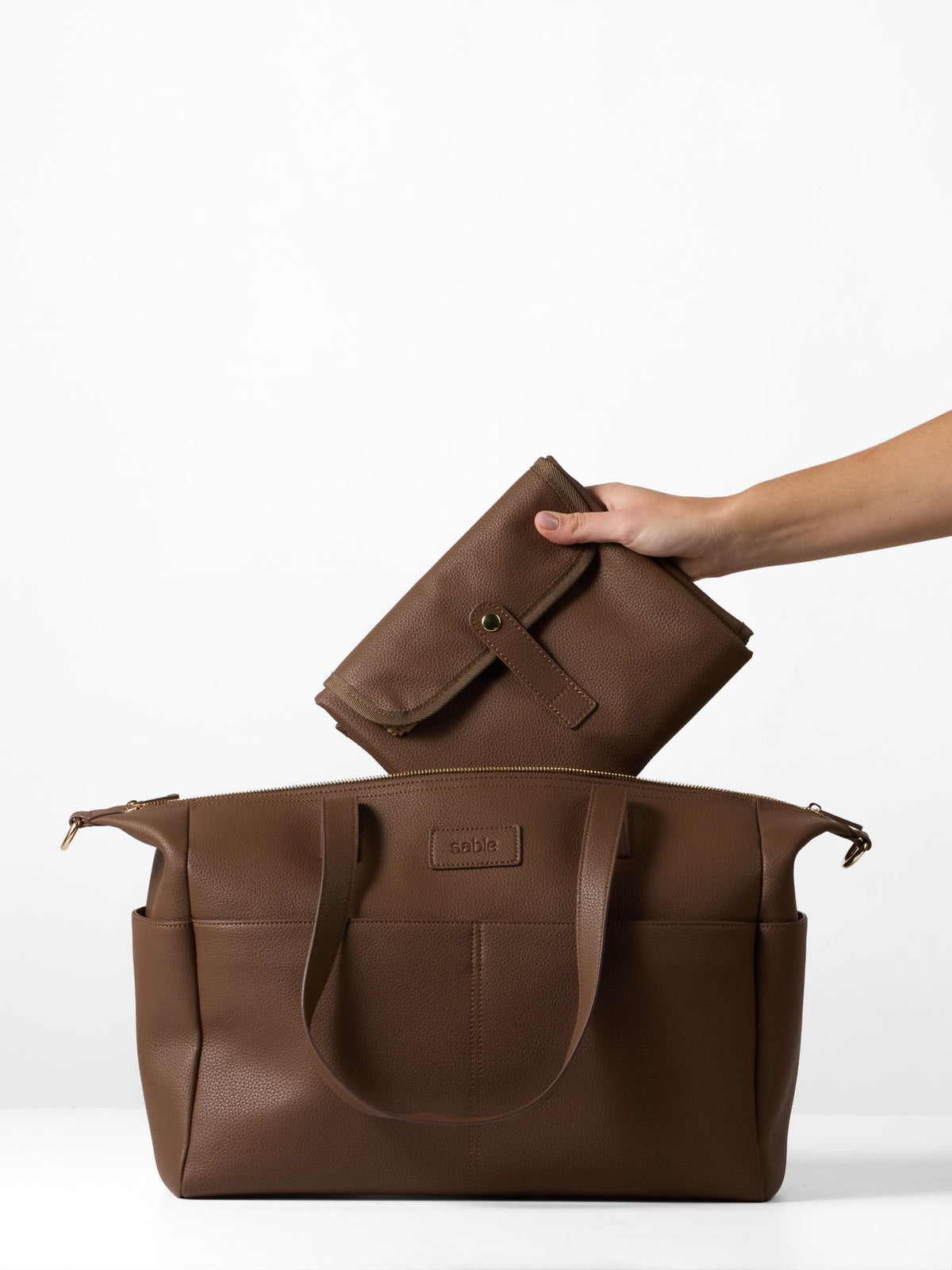 Essentials Nappy Bag Bundle - Chocolate Vegan Leather