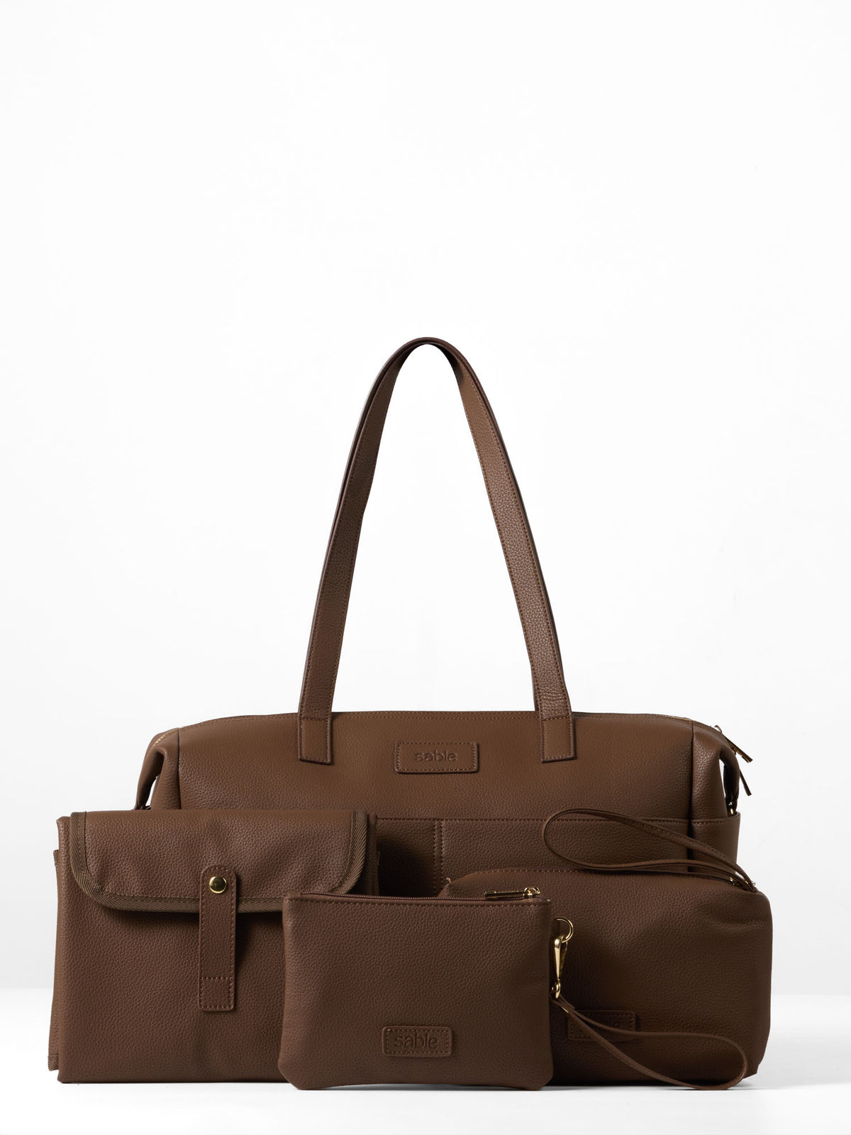 Ultimate Nappy Bag Bundle - Chocolate Vegan Leather