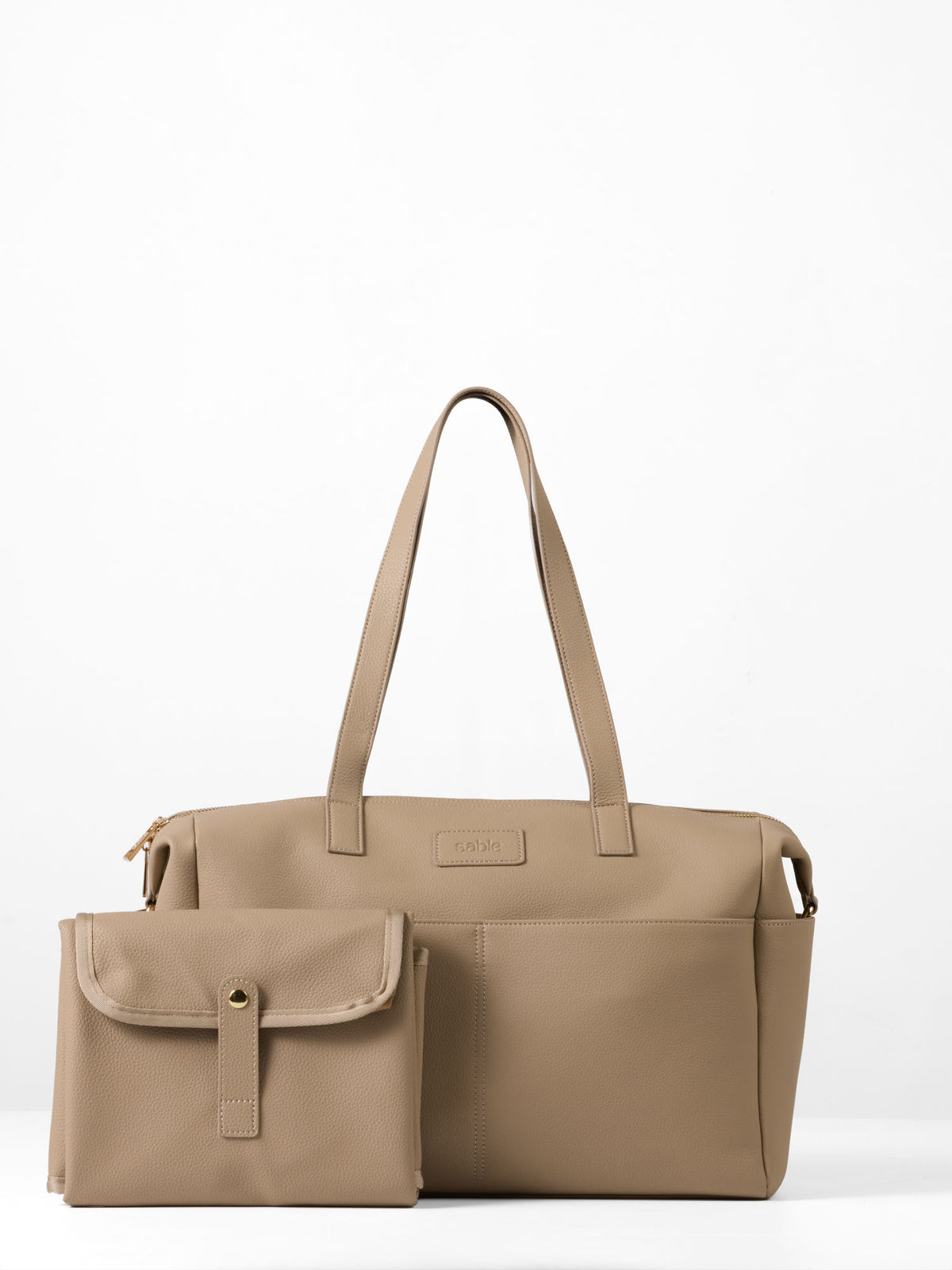 Essentials Nappy Bag Bundle - Taupe Vegan Leather