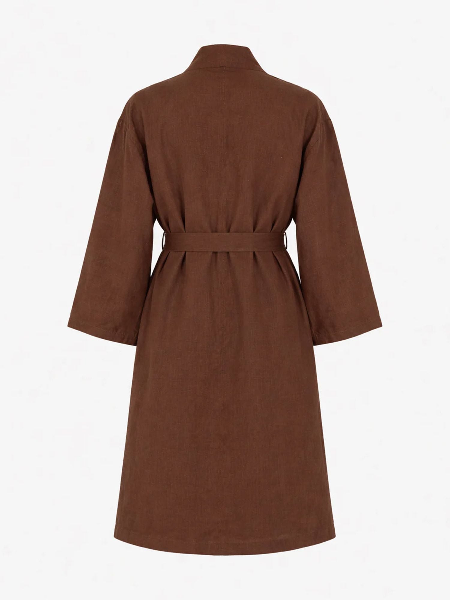 Linen Robe - Chocolate made from soft breathable linen