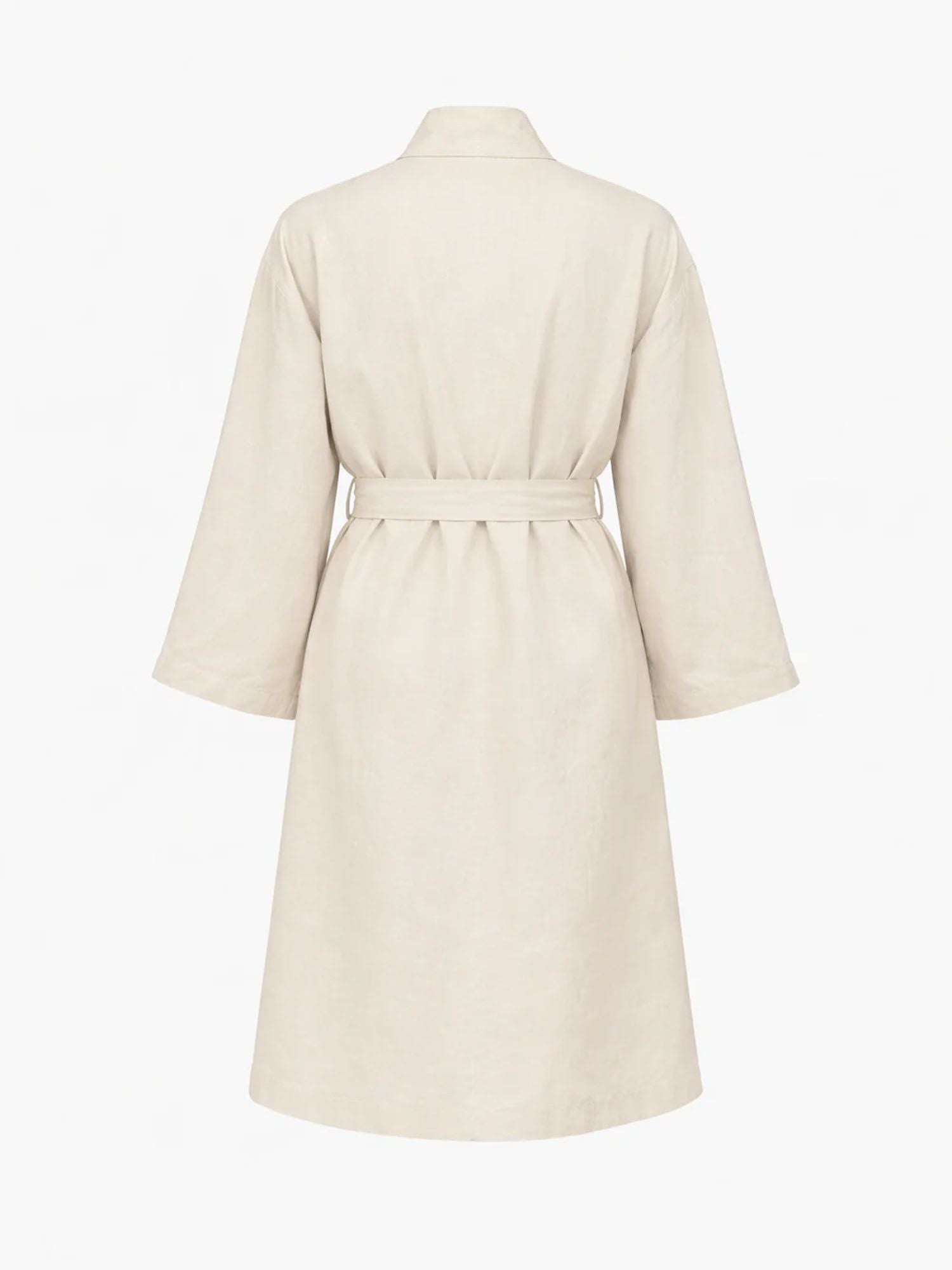 Linen Robe - Dove Grey made from soft breathable linen