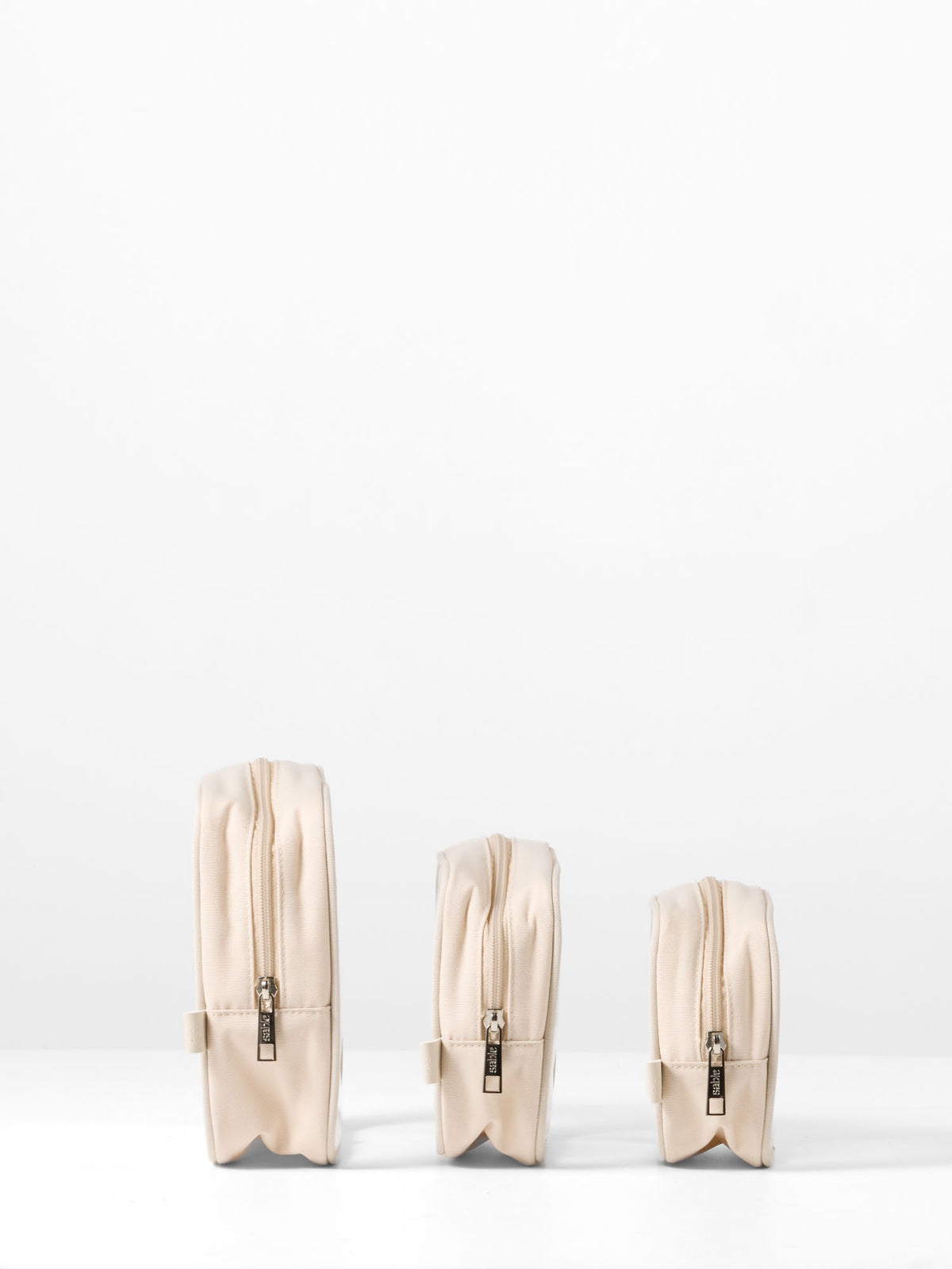 Clear Nappy Bag Organiser Case Set - Sand Polyester (Set of 3)