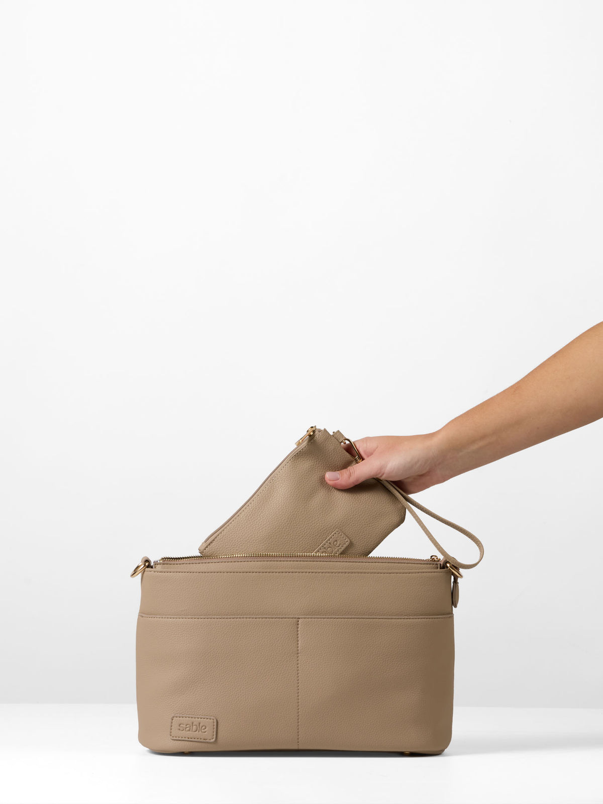 Signature Pram Caddy Bag Bundle - Taupe Vegan Leather
