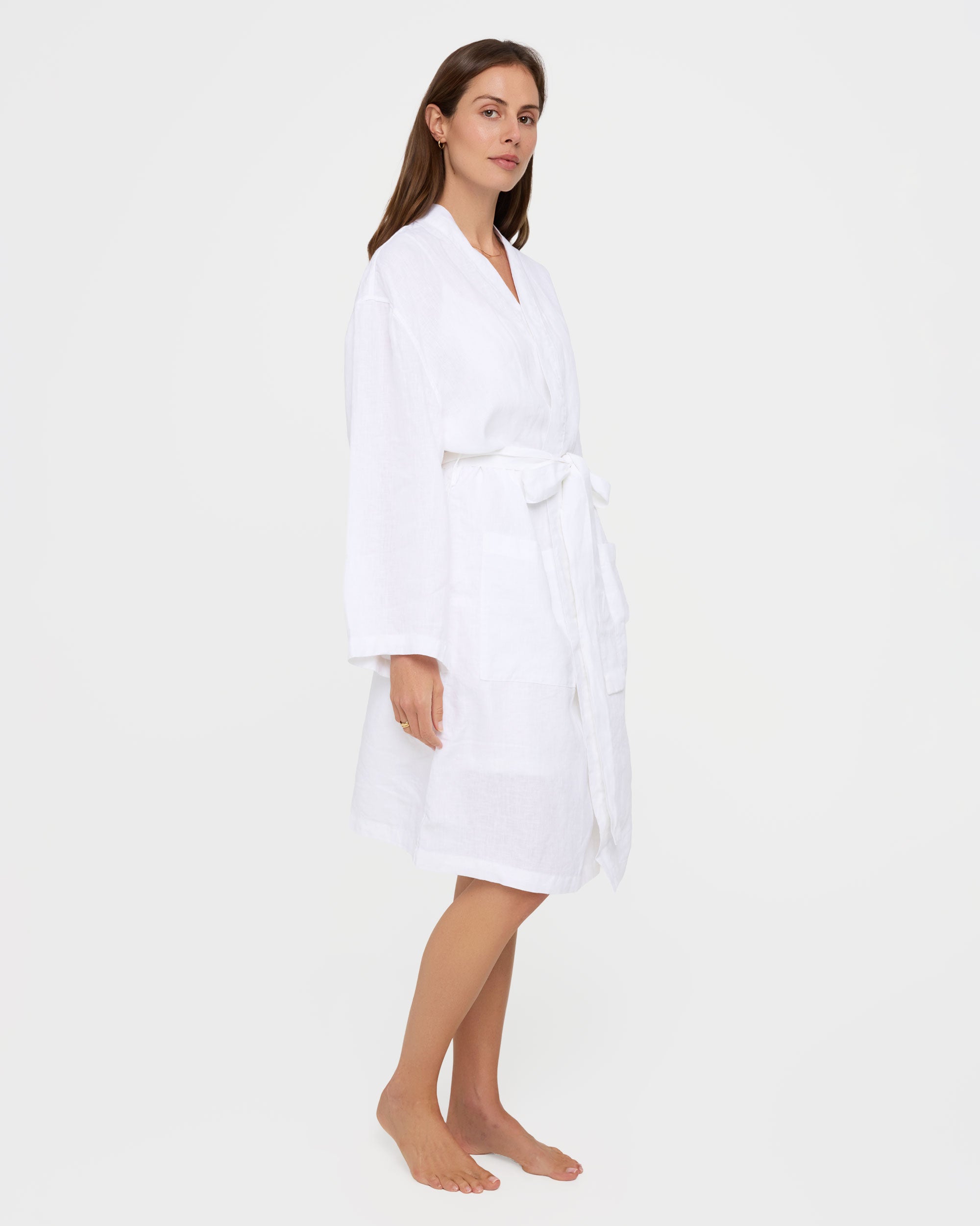 Linen Robe - White