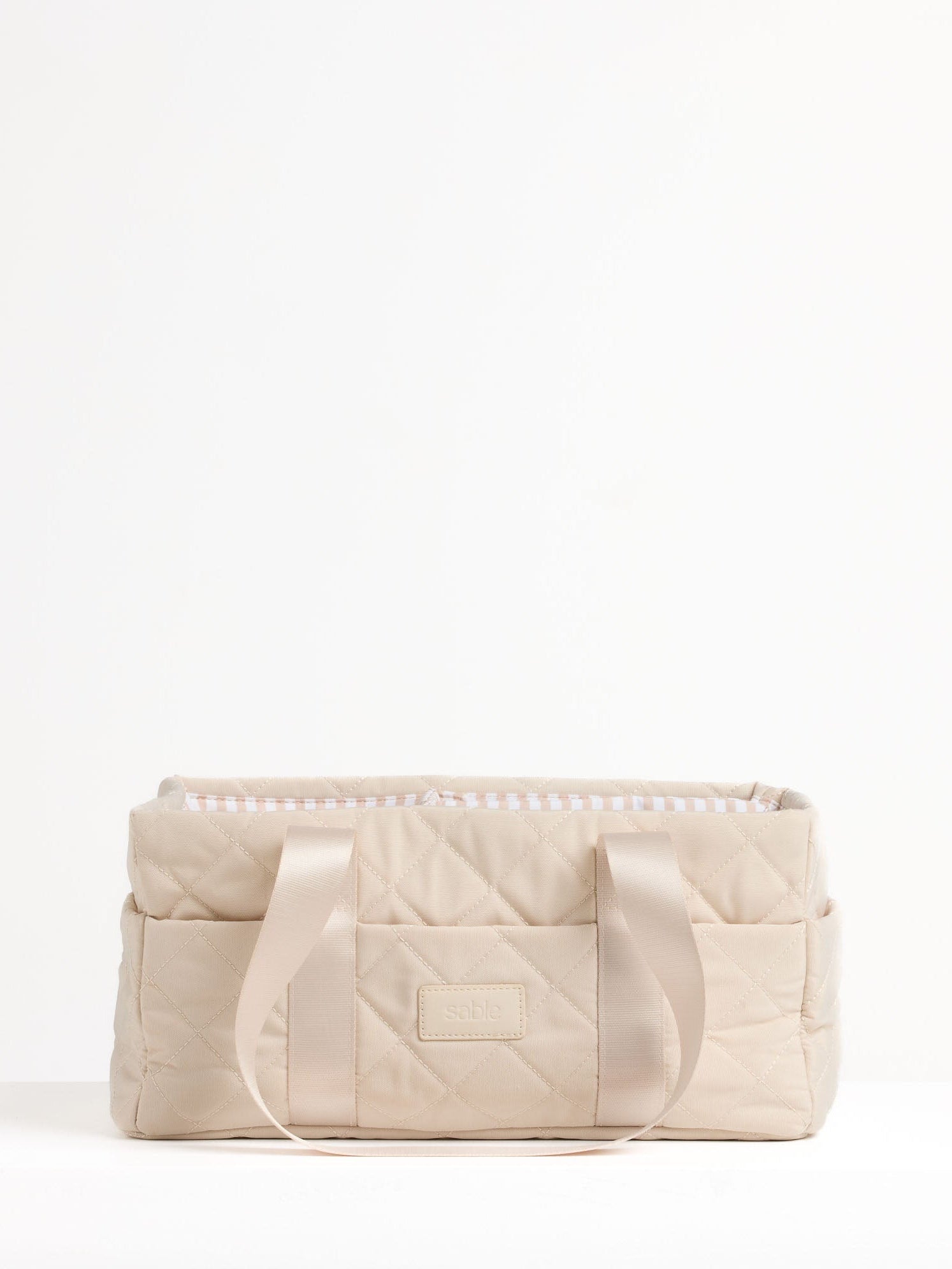 Sand Quilted Nappy Caddy quilted nappy caddy for organising nursery and baby change essentials newborn nursery must have