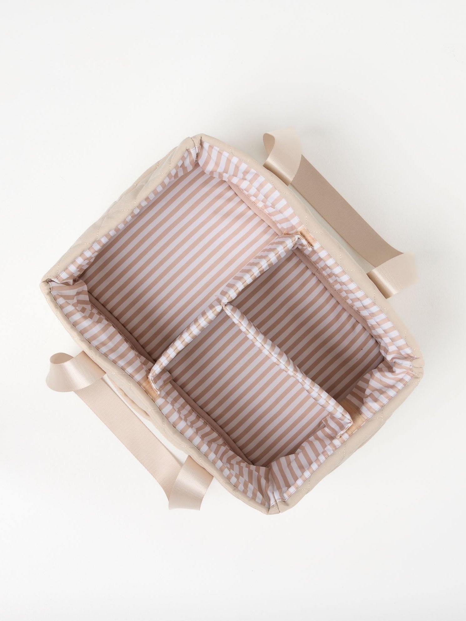 Sand Quilted Nappy Caddy quilted nappy caddy for organising nursery and baby change essentials newborn nursery must have