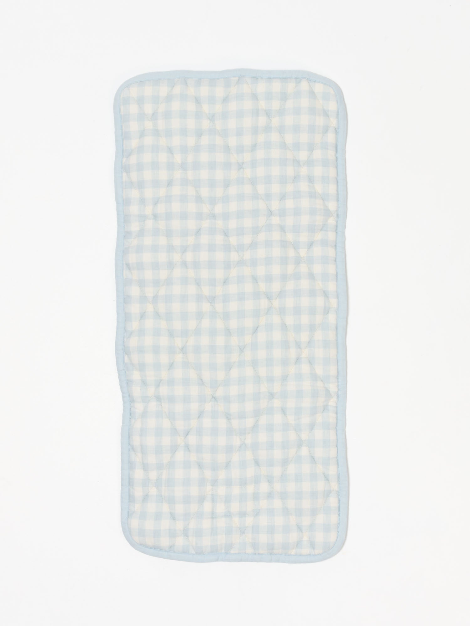 Linen Bassinet Liner - Soft Blue Gingham