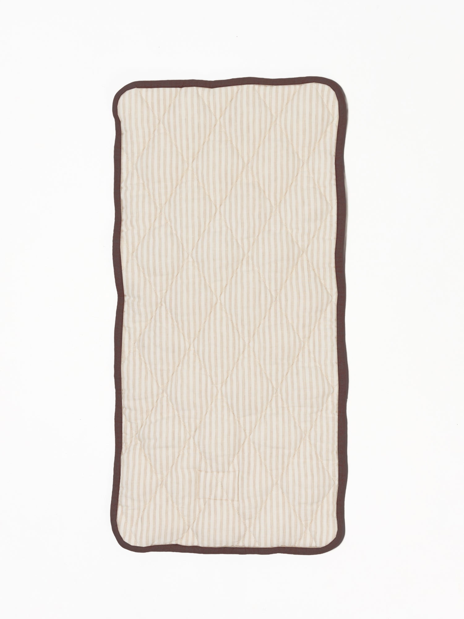 Linen Bassinet Liner - Chocolate & Natural Striped