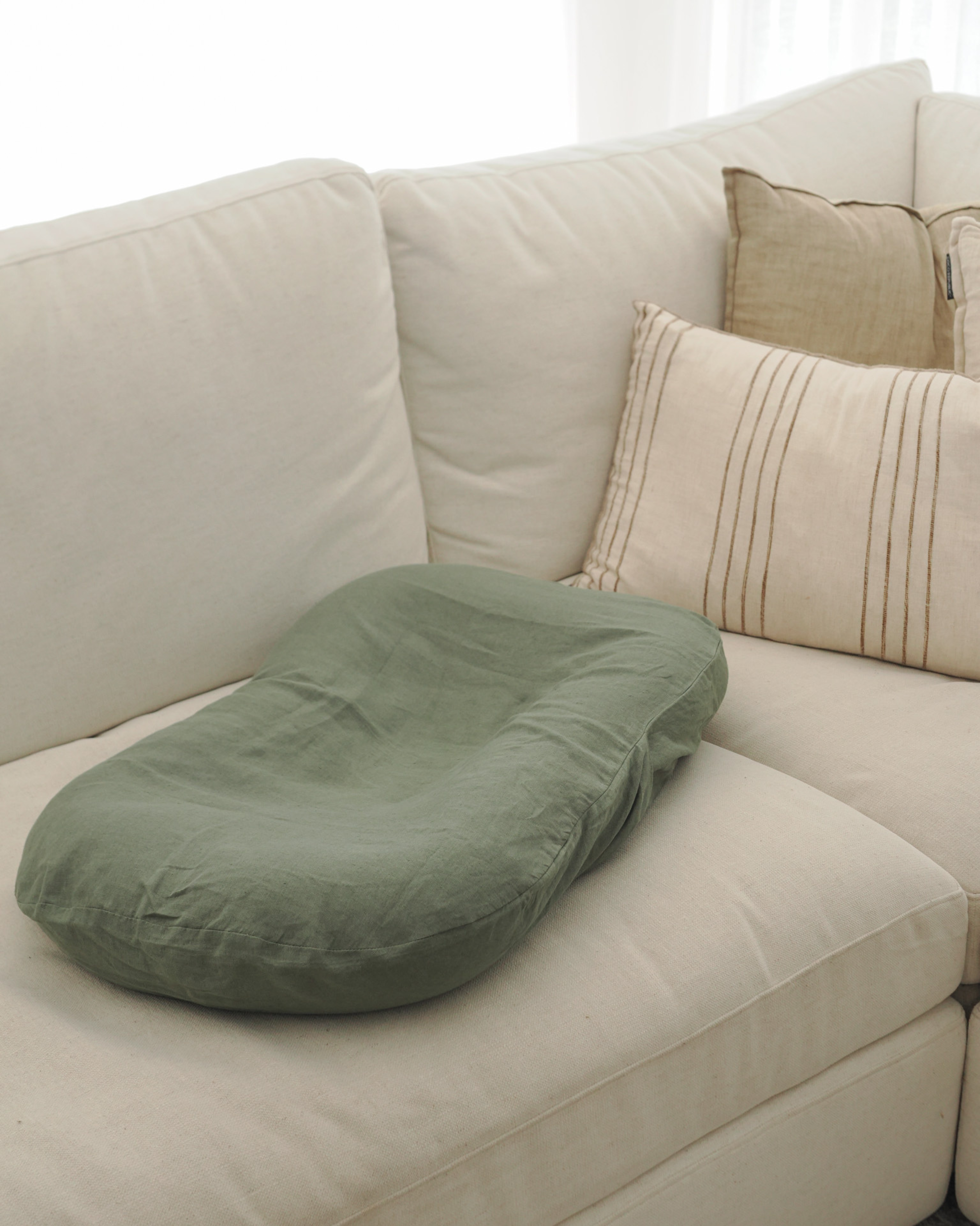 Trusted Australian brand baby lounger in natural fabric