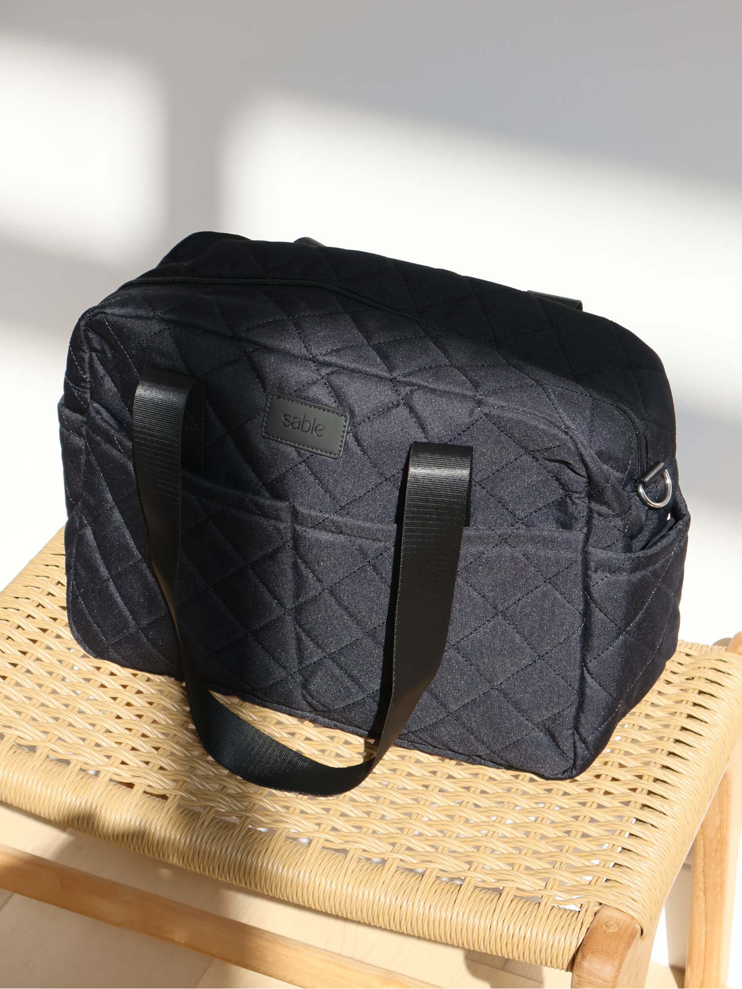 Black Quilted Nappy Bag quilted nappy bag with spacious storage for baby travel and everyday parenting soft breathable linen fabric