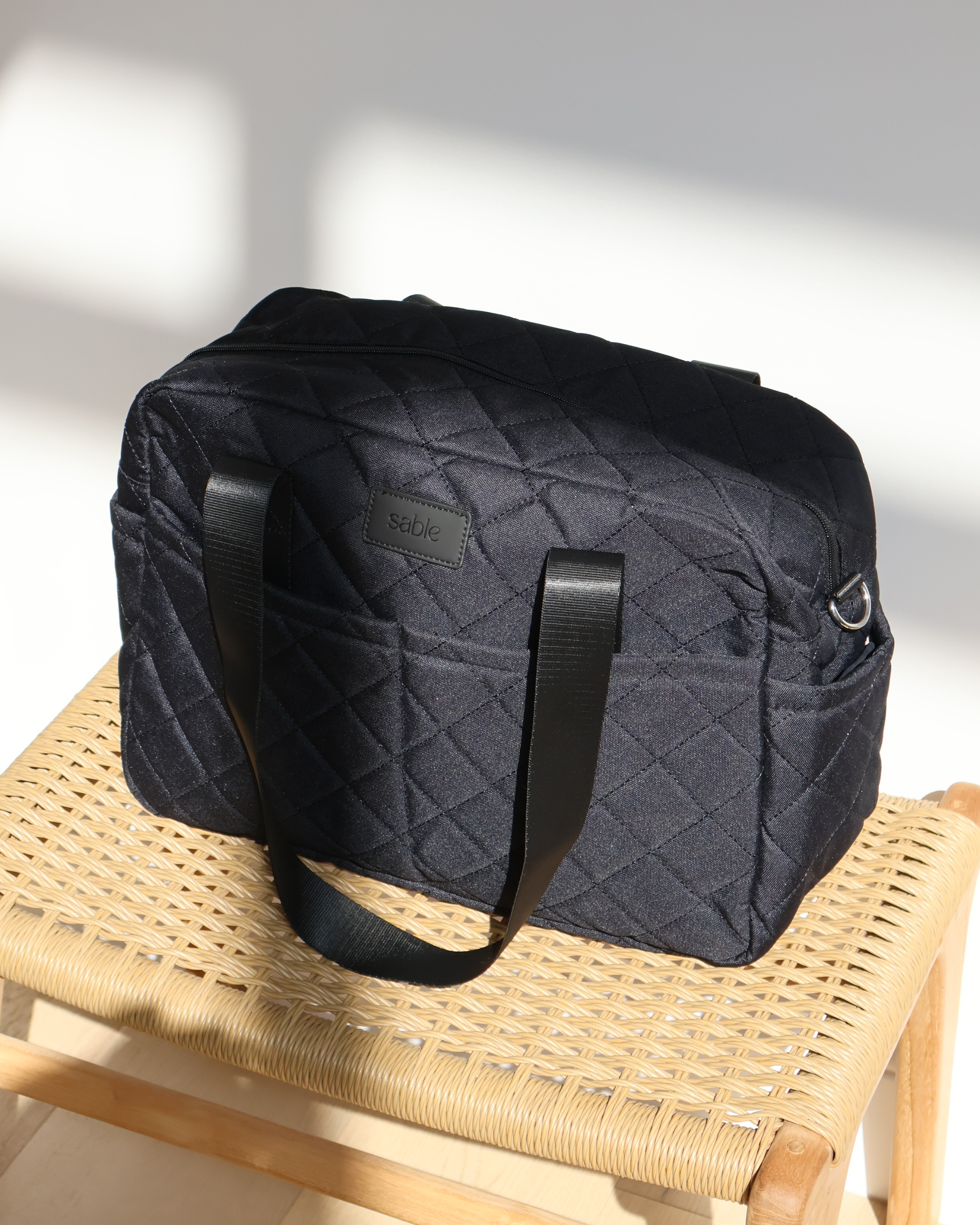 Unisex black nappy bag