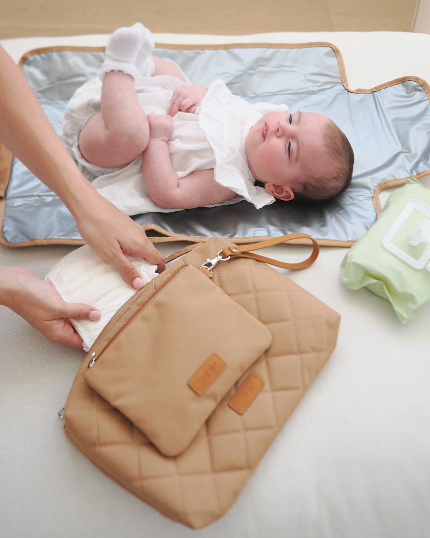 Tan Quilted Wet Bag