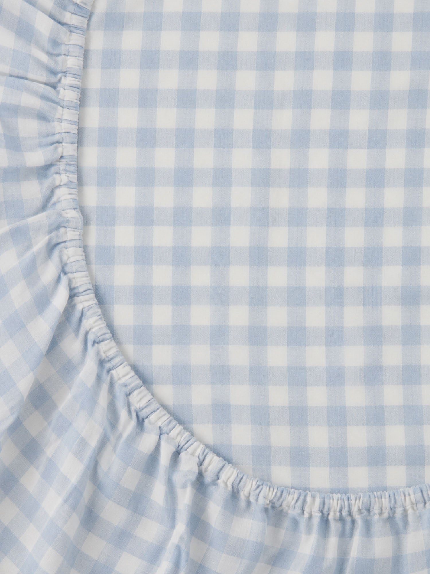 Linen Bassinet Sheet - Soft Blue Gingham