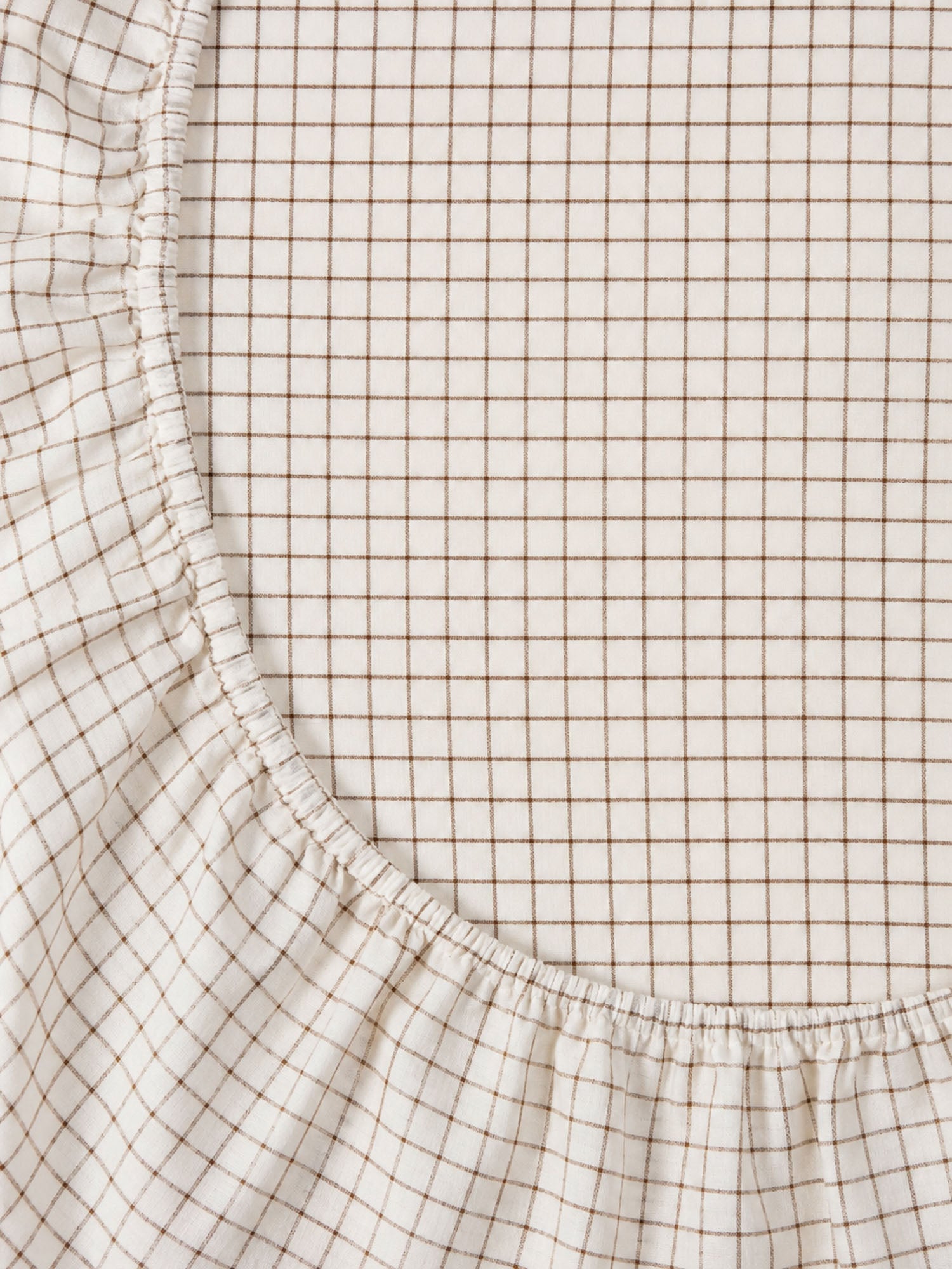 Linen Bassinet Sheet - Cinnamon Check