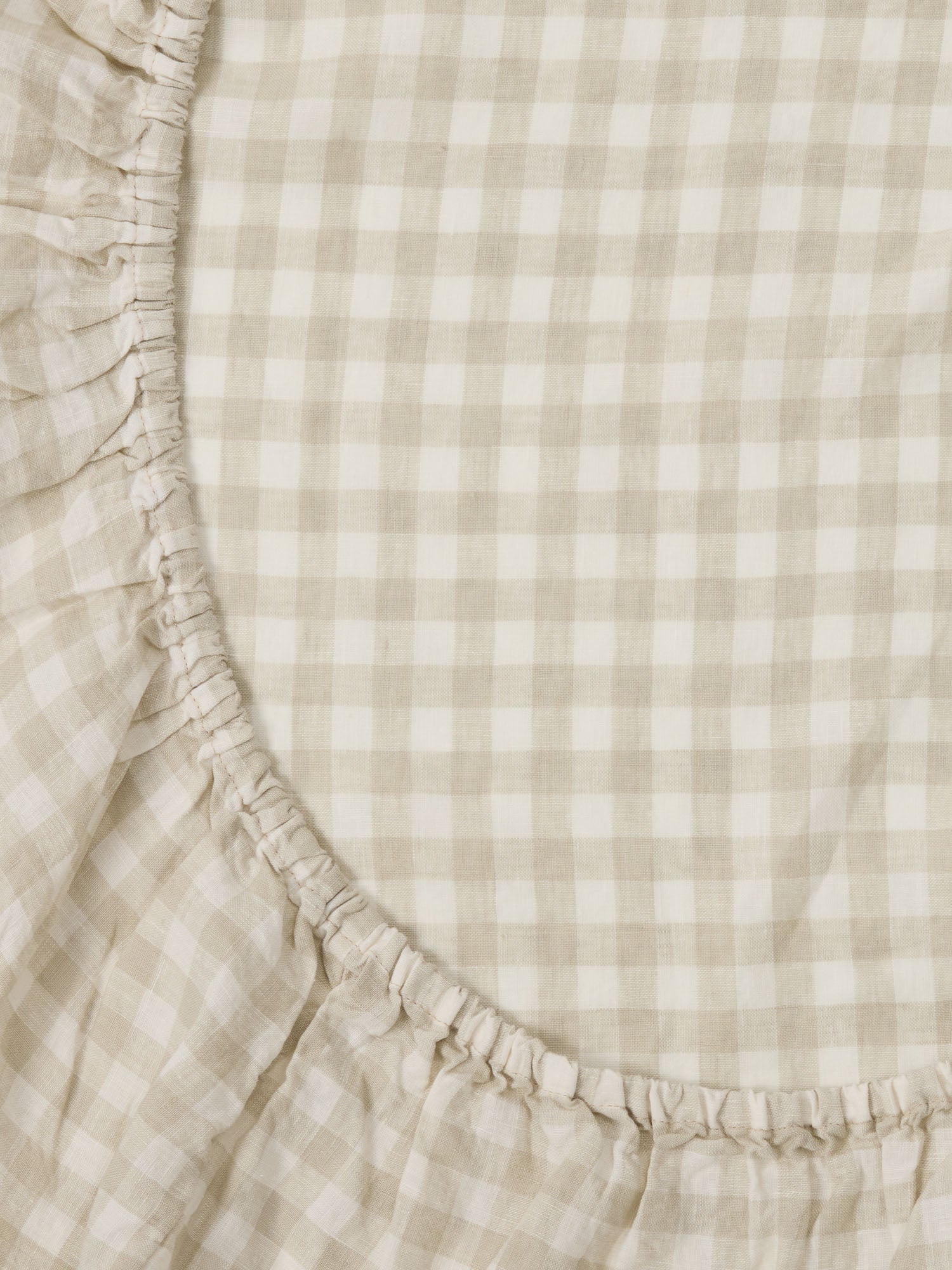 Linen Bassinet Sheet - Dove Grey Gingham