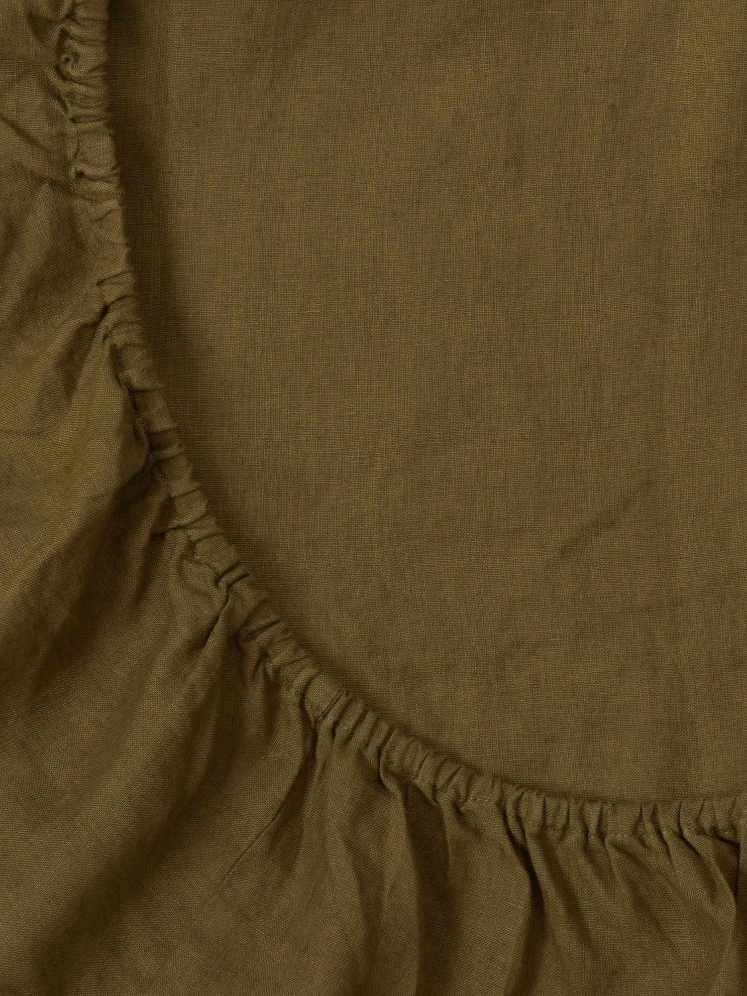 Olive Linen Sheet made from breathable 100% pure linen baby bedding for modern nursery styling luxury nursery essential