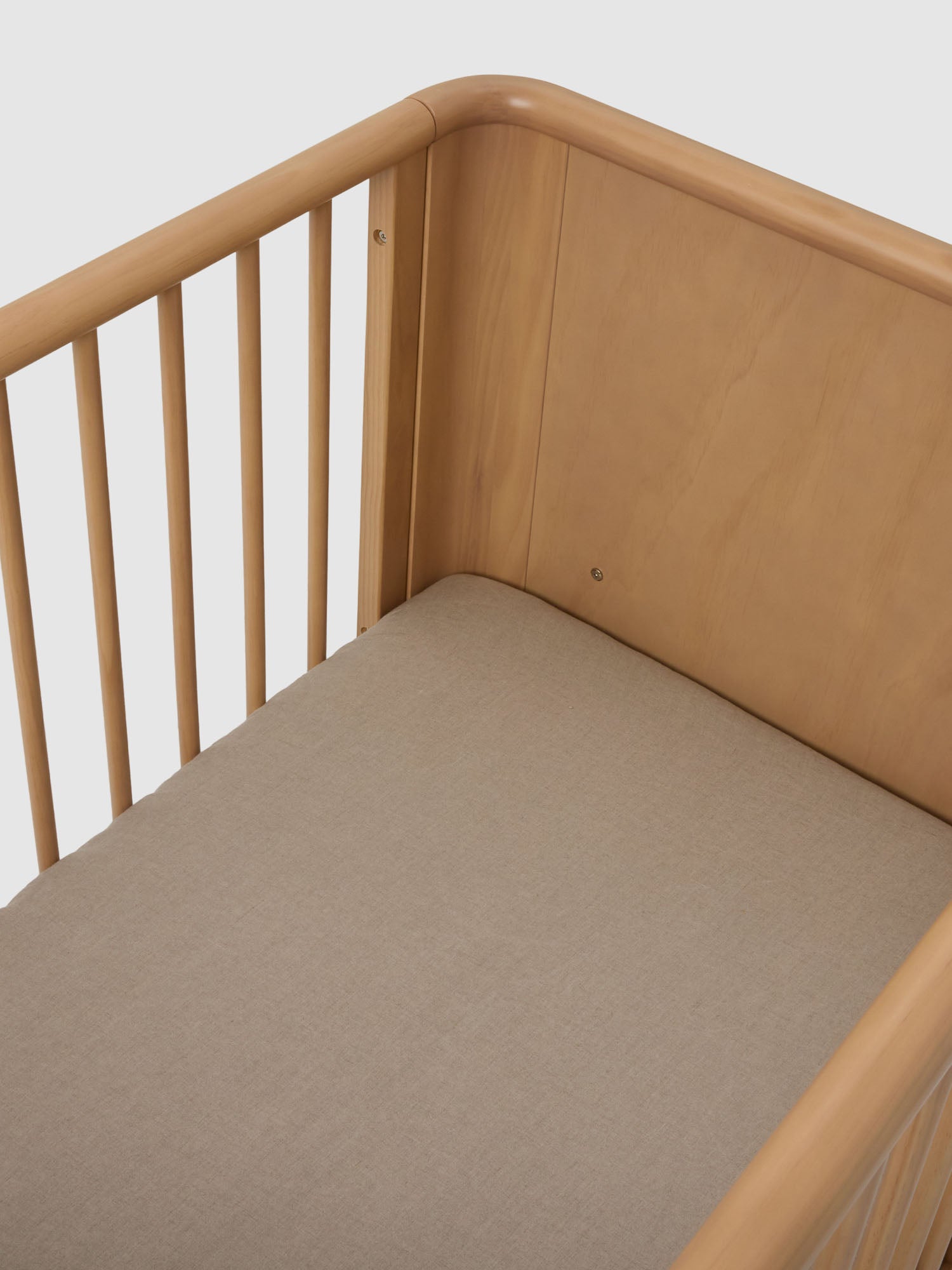 Natural Linen Cot Sheet made from breathable 100% pure linen baby bedding for modern nursery styling luxury nursery essential