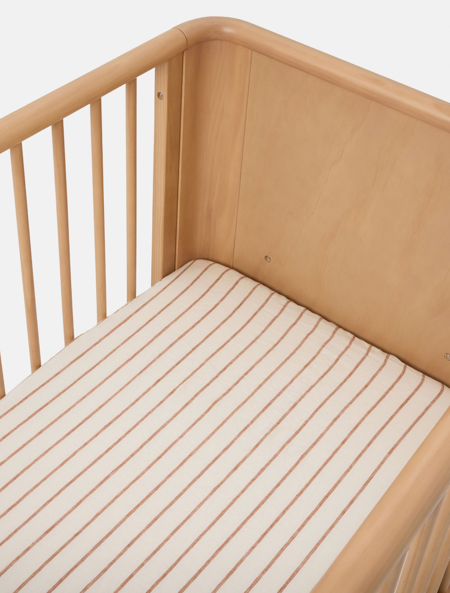 Linen Cot Sheet - Sandalwood Striped