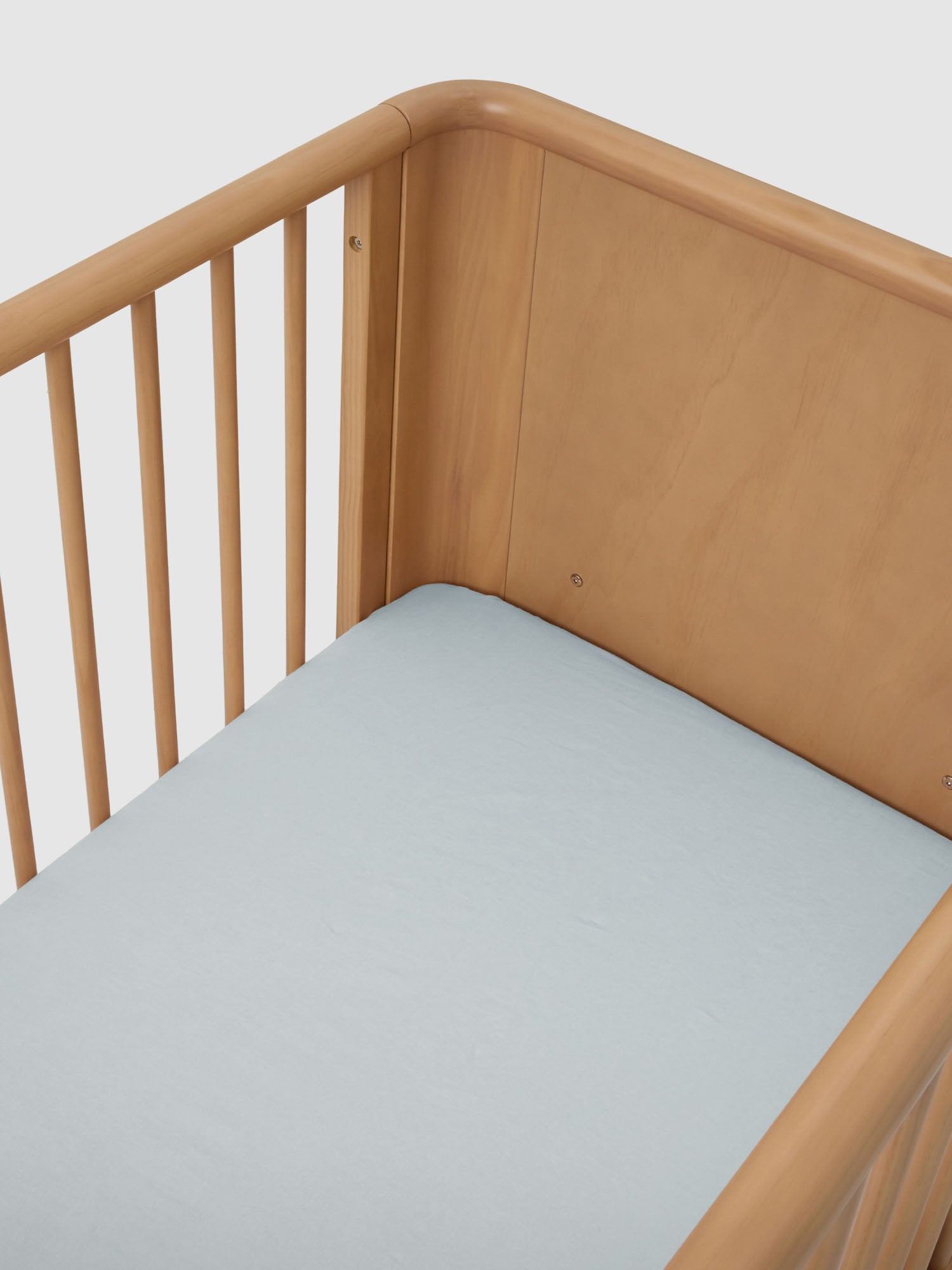 Linen Cot Sheet - Soft Blue