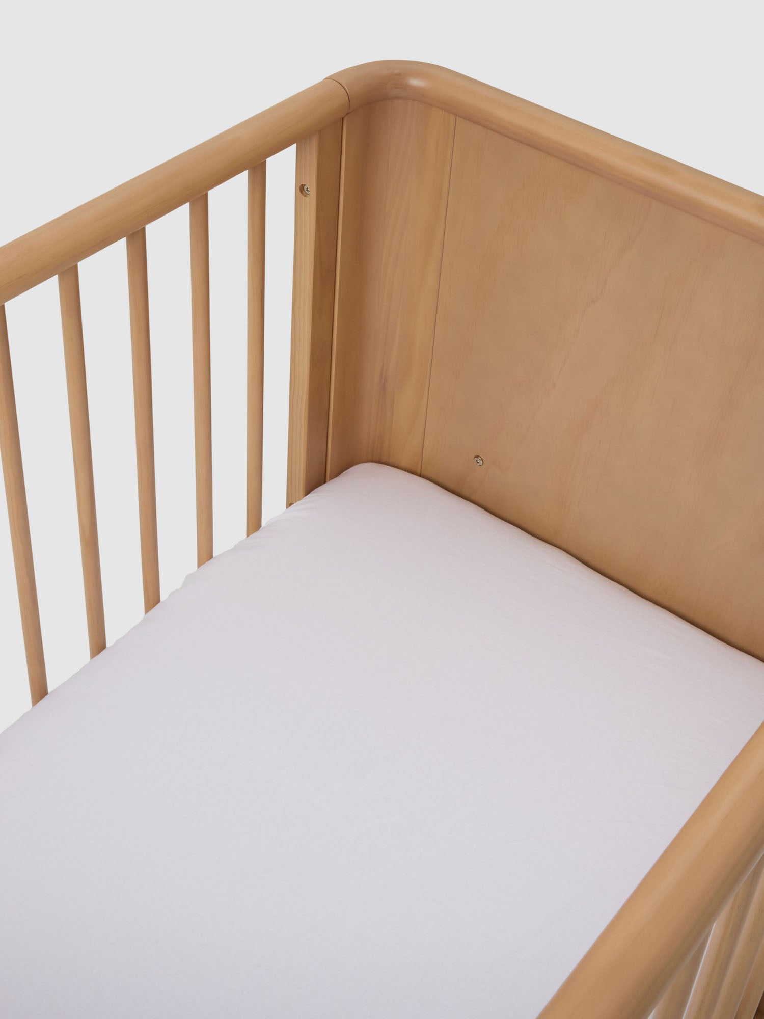 White Linen Cot Sheet made from breathable 100% pure linen baby bedding for modern nursery styling luxury nursery essential
