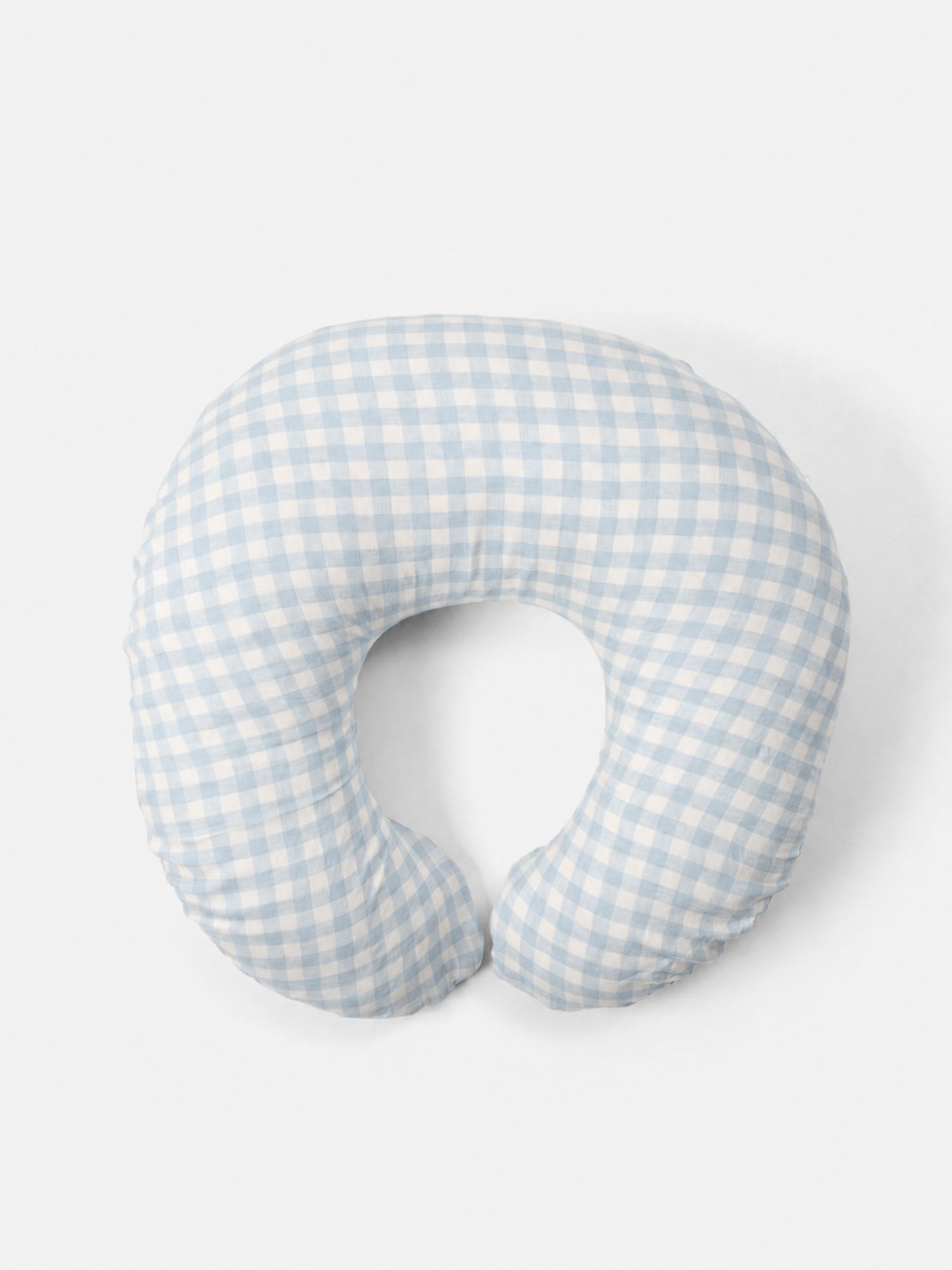 Nursing Pillow - Soft Blue Gingham