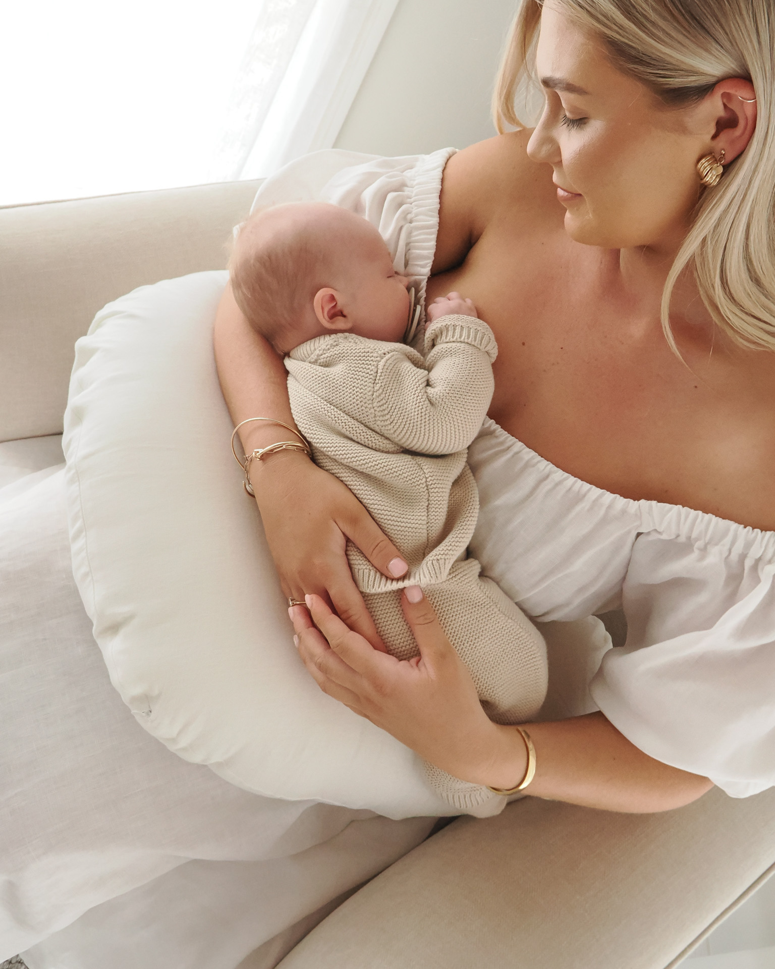 Newborn nursing pillow for comfort and support
