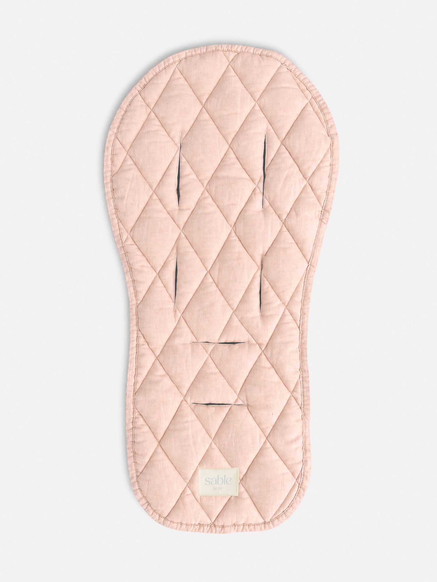 Linen Pram Liner - Pink Striped