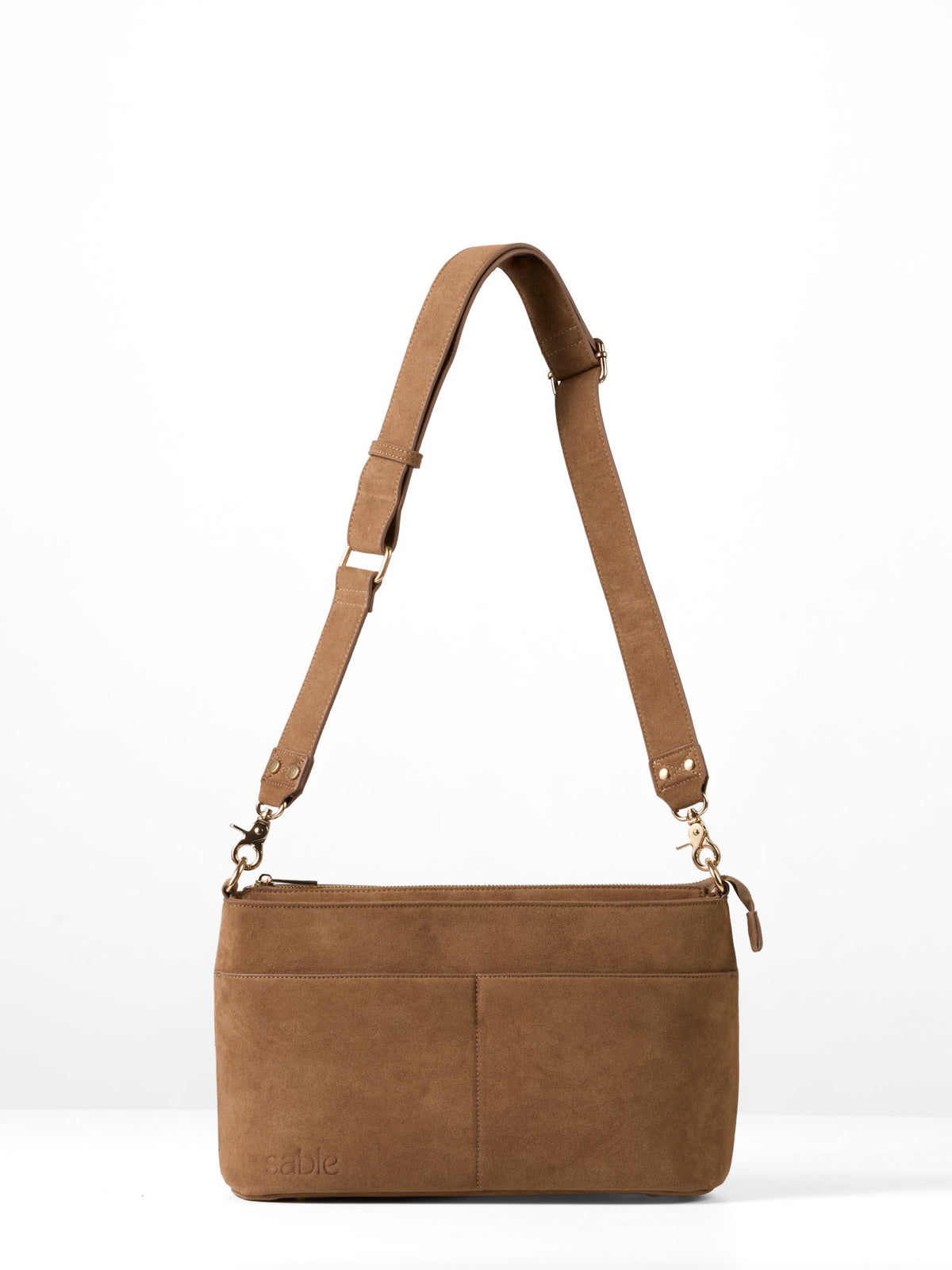 Pram Caddy Bag - Brown Suede