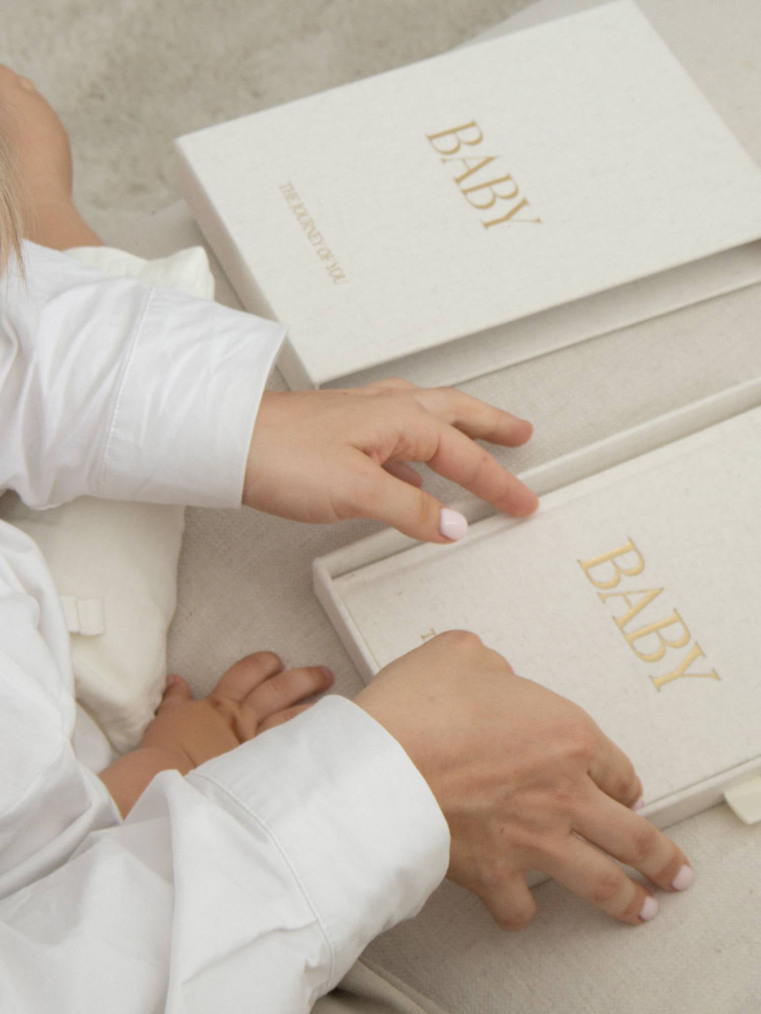 Baby Journal baby journal for recording pregnancy, newborn moments and family memories 100% pure linen baby bedding