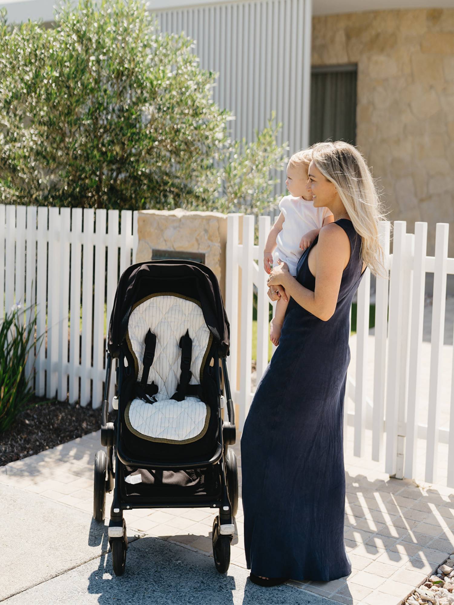 Olive Pram Liner linen pram liner for pram comfort and everyday outings with baby minimal nursery aesthetic