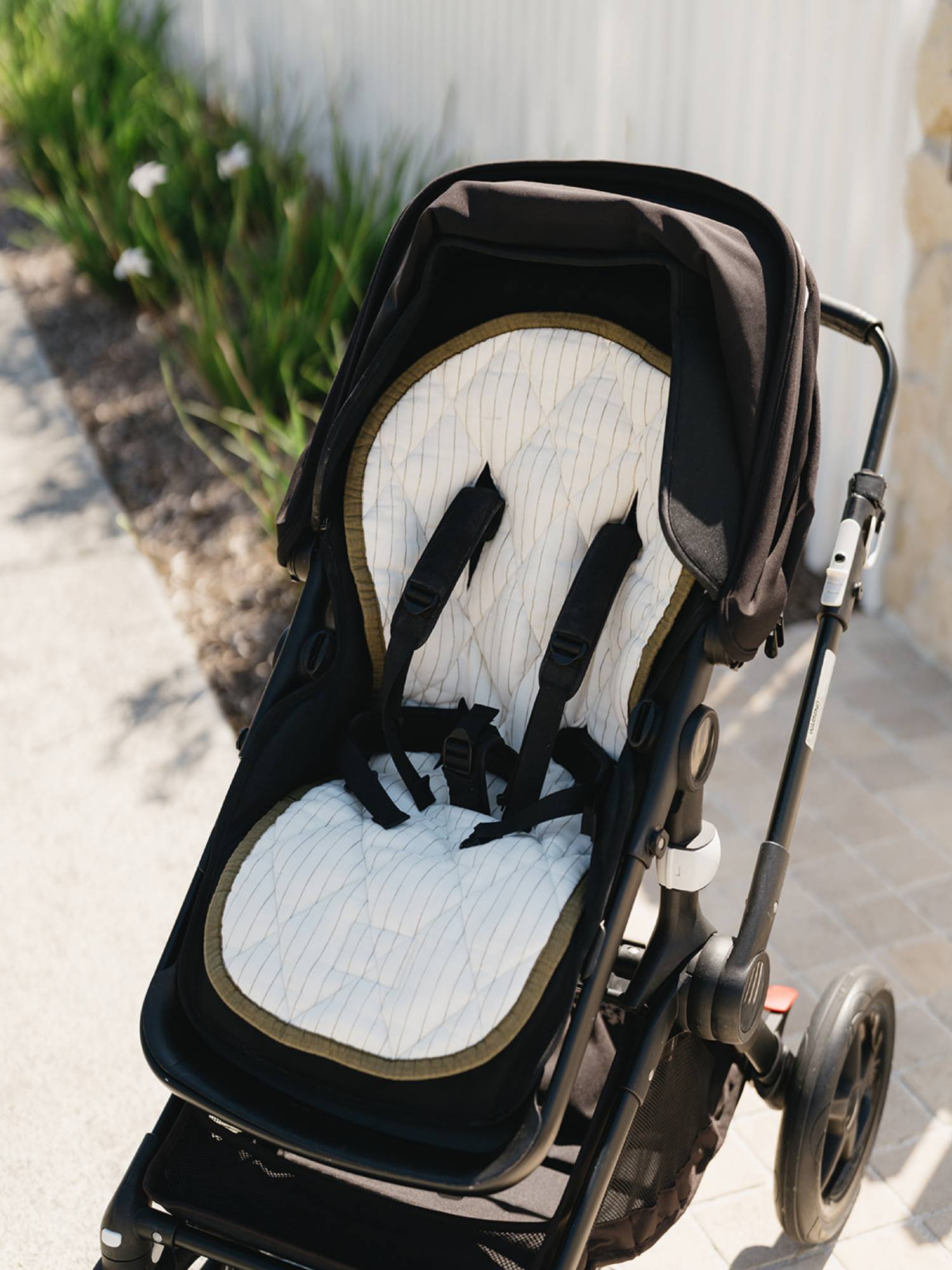 Olive Pram Liner linen pram liner for pram comfort and everyday outings with baby premium baby essentials