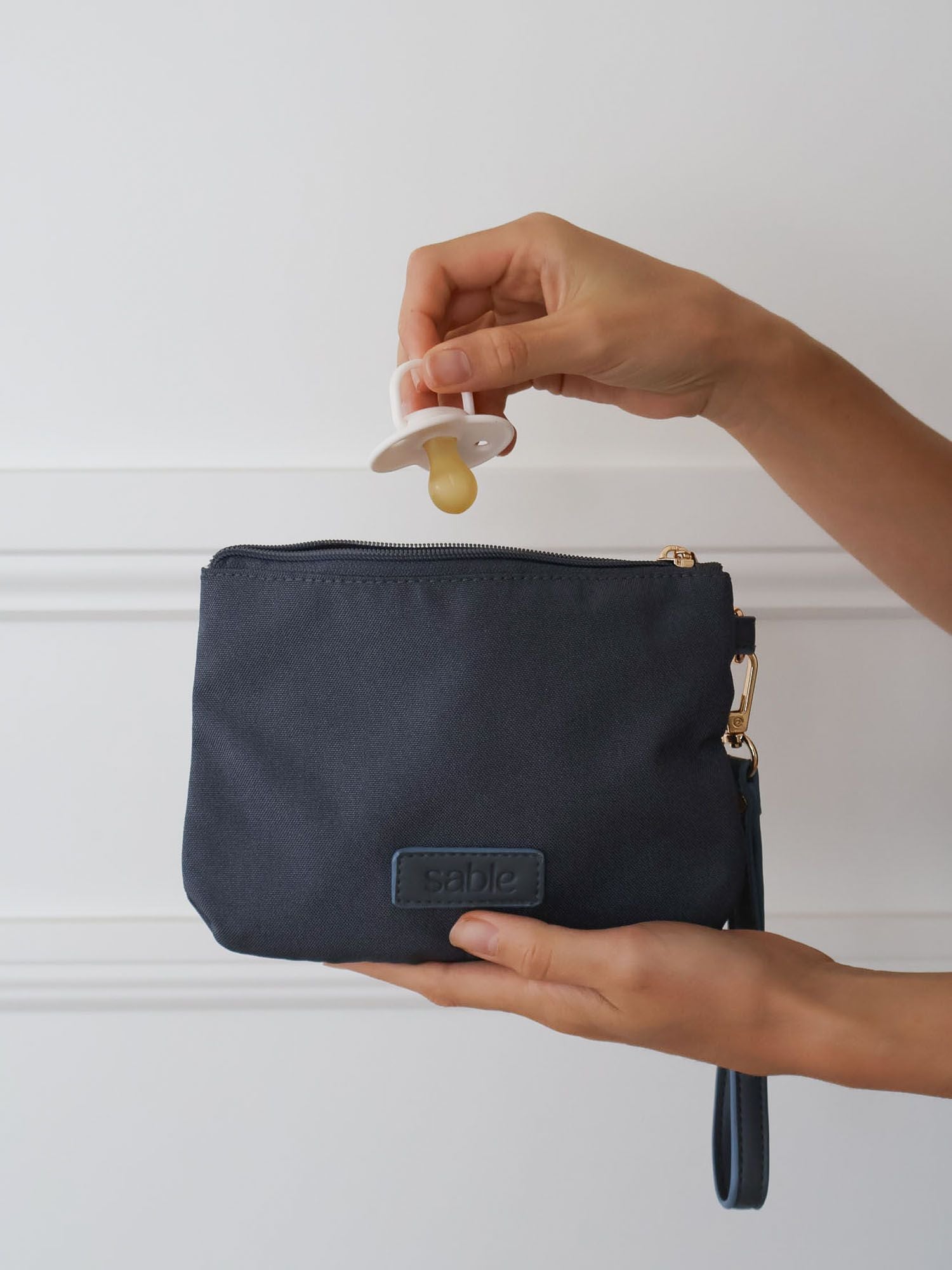 Dusty Blue Essentials Pouch baby essentials pouch for nappy bag organisation and travel neutral nursery styling