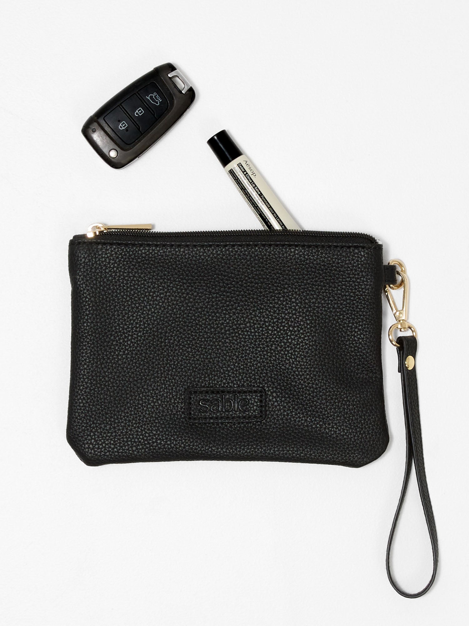 Essentials Pouch - Black Vegan Leather