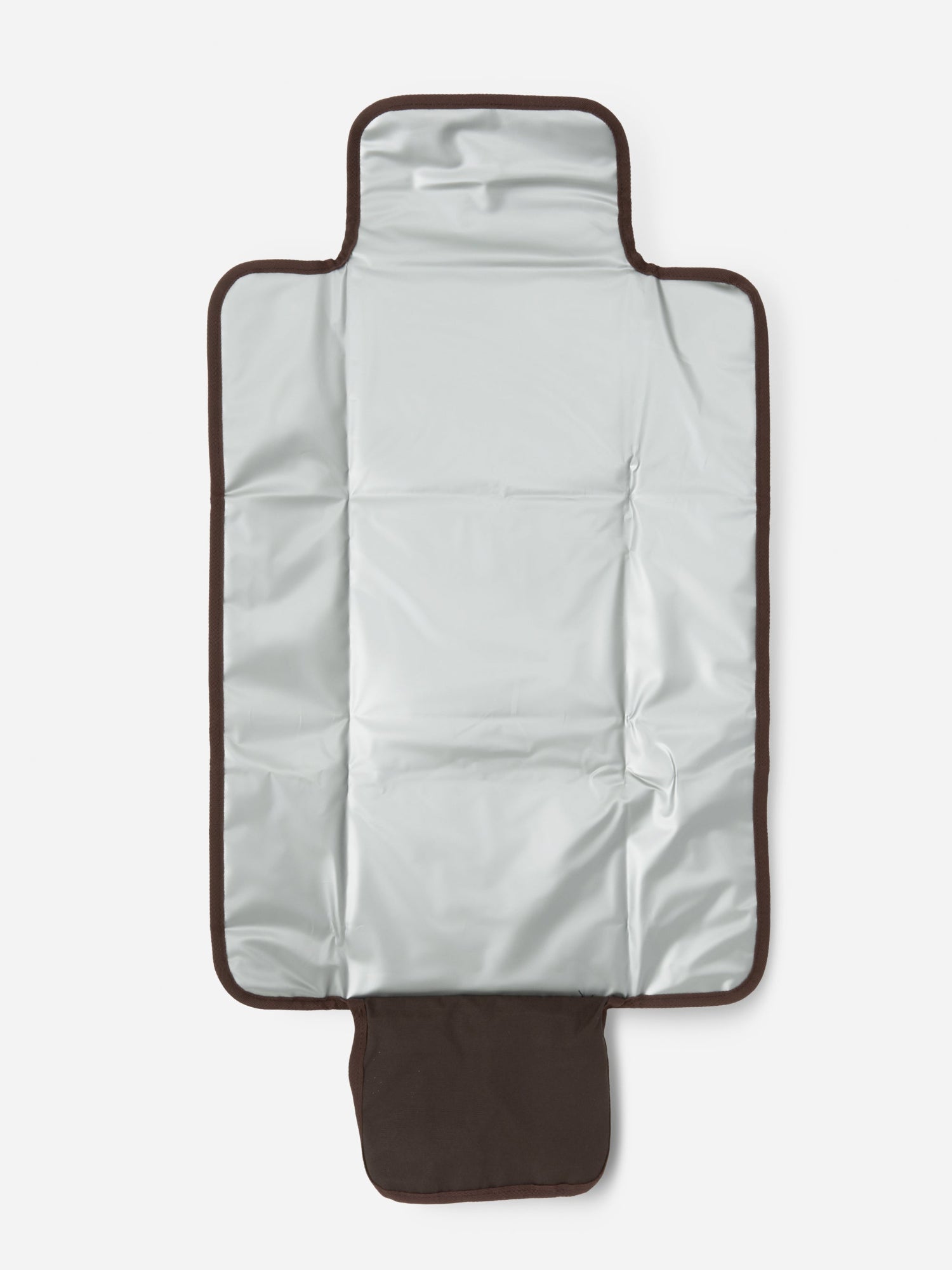 Chocolate Quilted Change Mat quilted baby change mat for portable nappy changes and travel 100% pure linen baby bedding