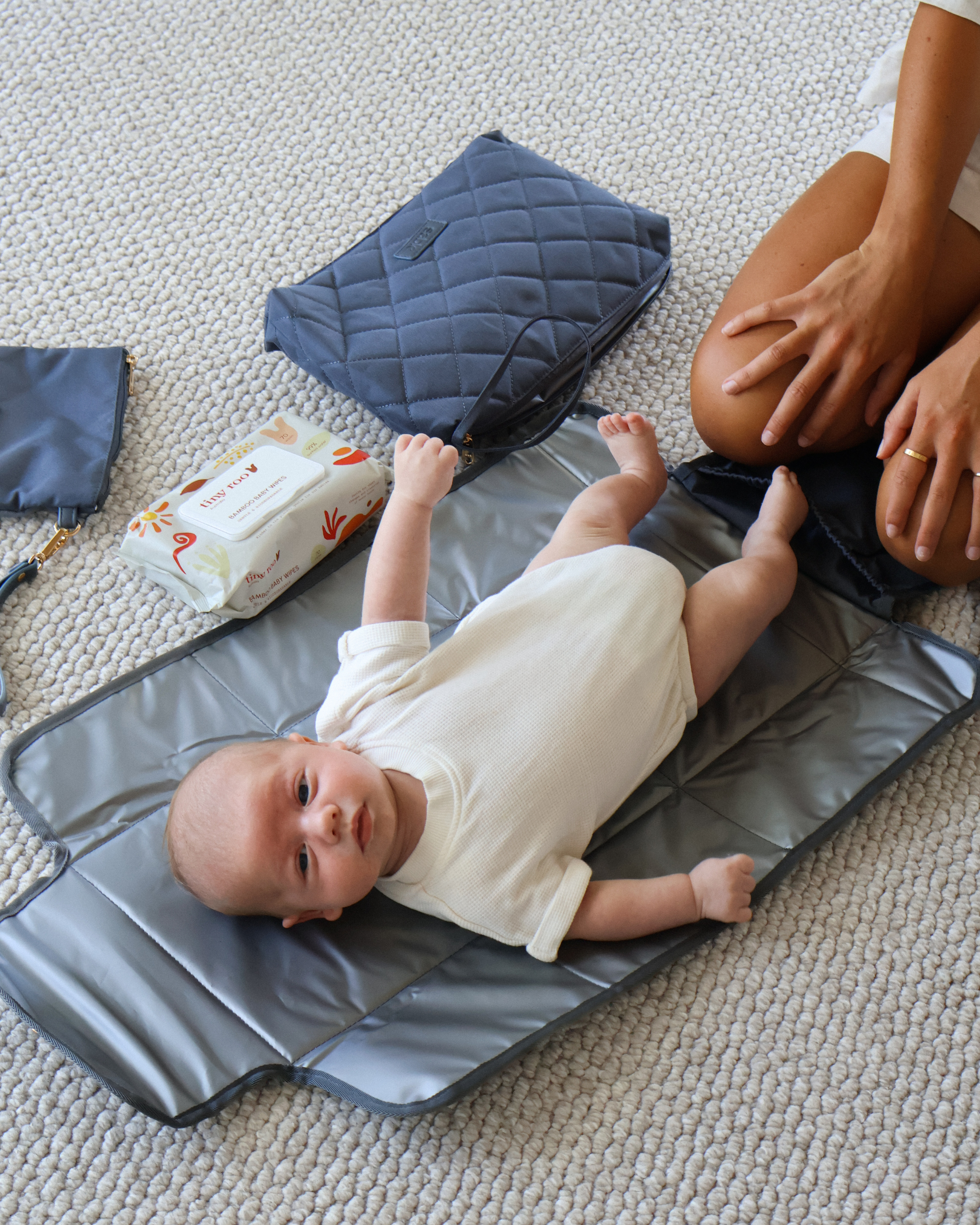 Dusty Blue Quilted Change Mat