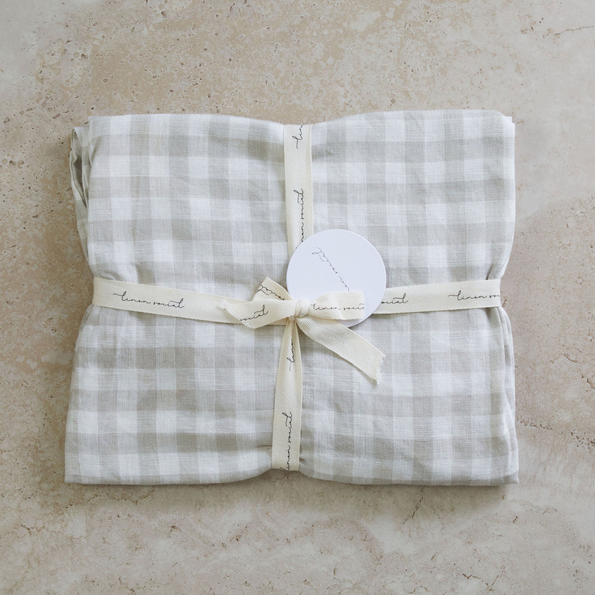 Linen Baby Lounger Cover Dove Grey Gingham Sable Bebe