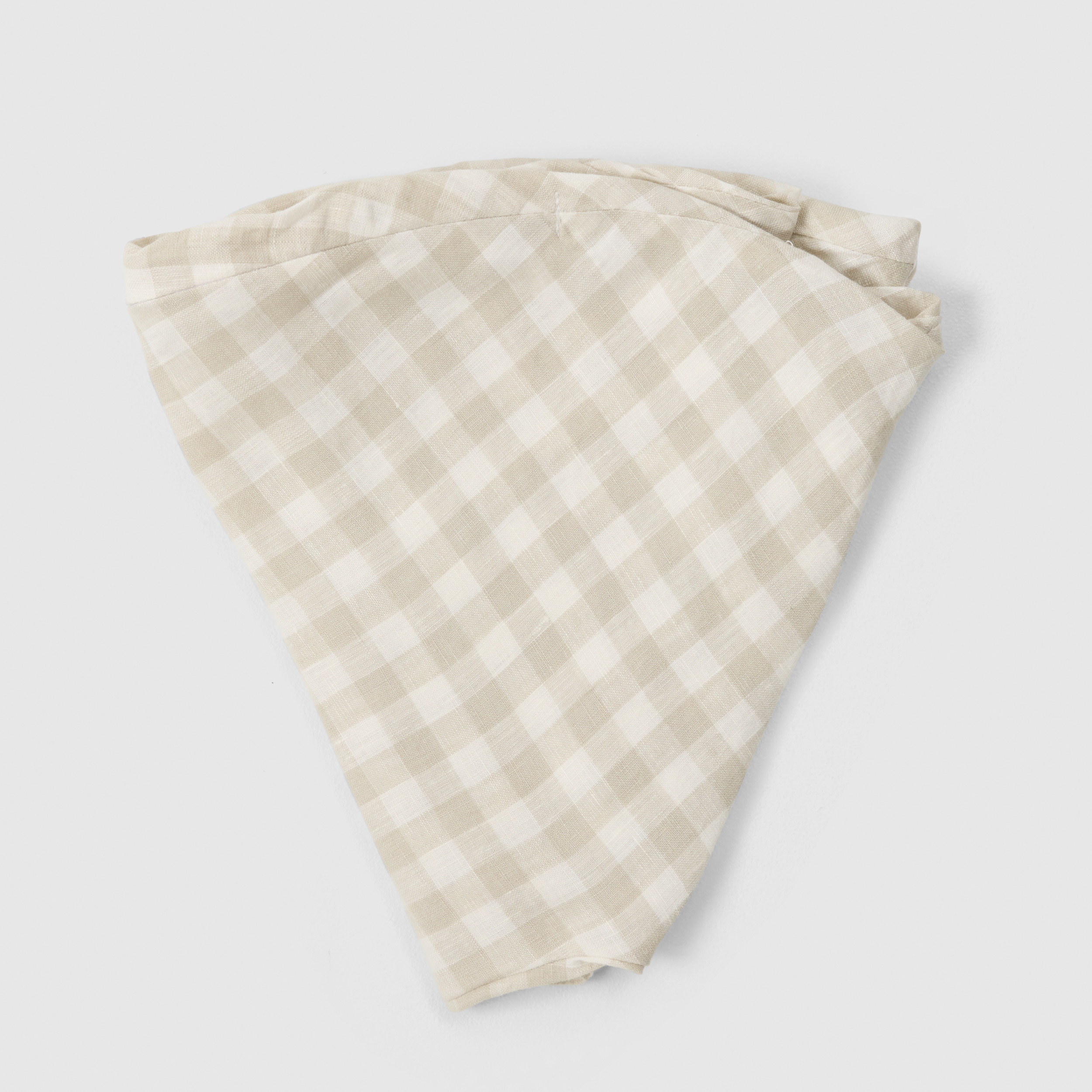 Linen Nursing Pillow Cover - Dove Grey Gingham