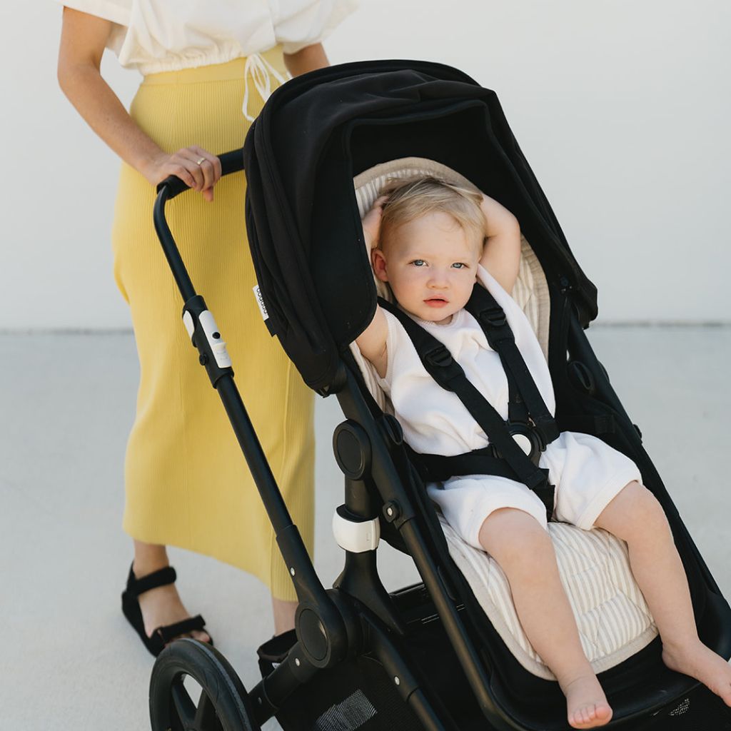 Natural Striped Pram Liner