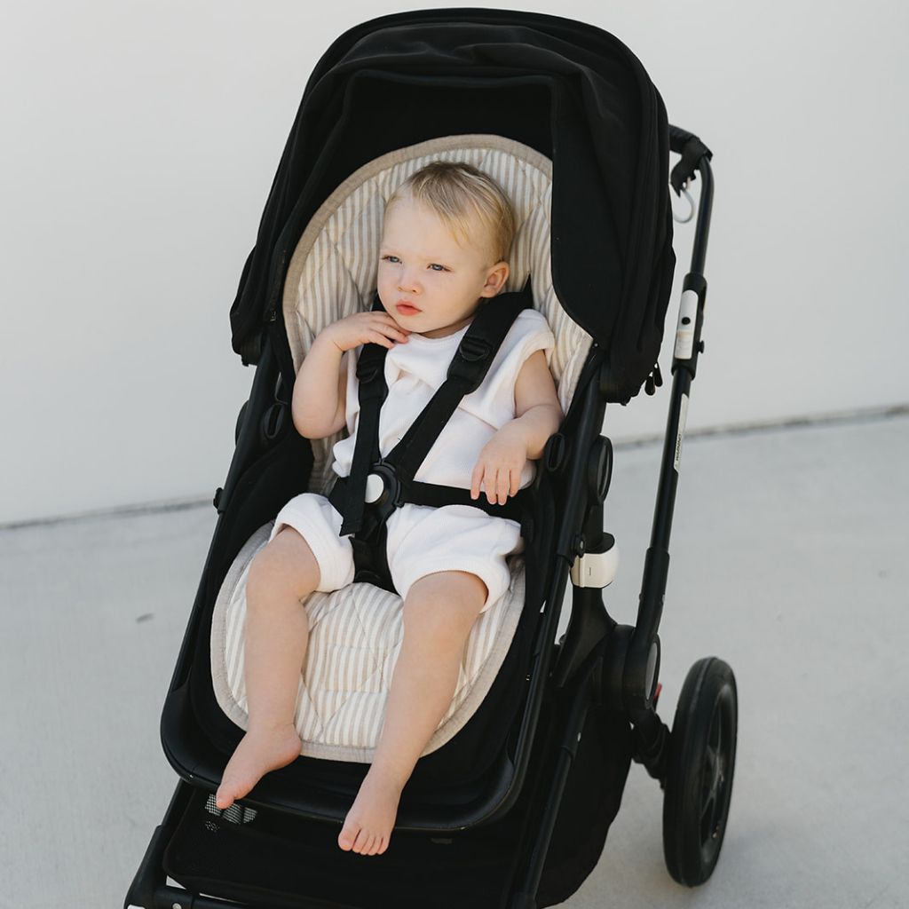 Natural Striped Pram Liner