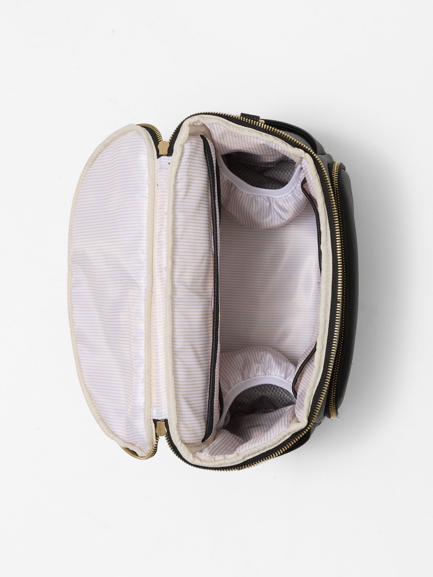 Large capacity nappy backpack with internal organiser pockets and zip storage compartments