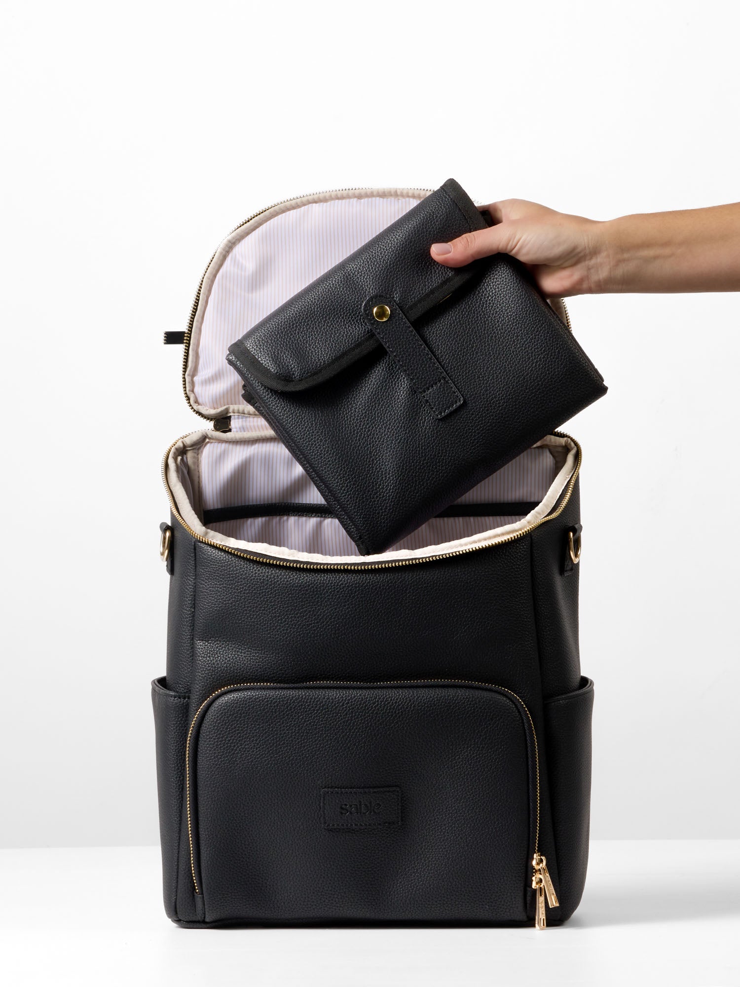 Ultimate Nappy Backpack Bundle - Black Vegan Leather
