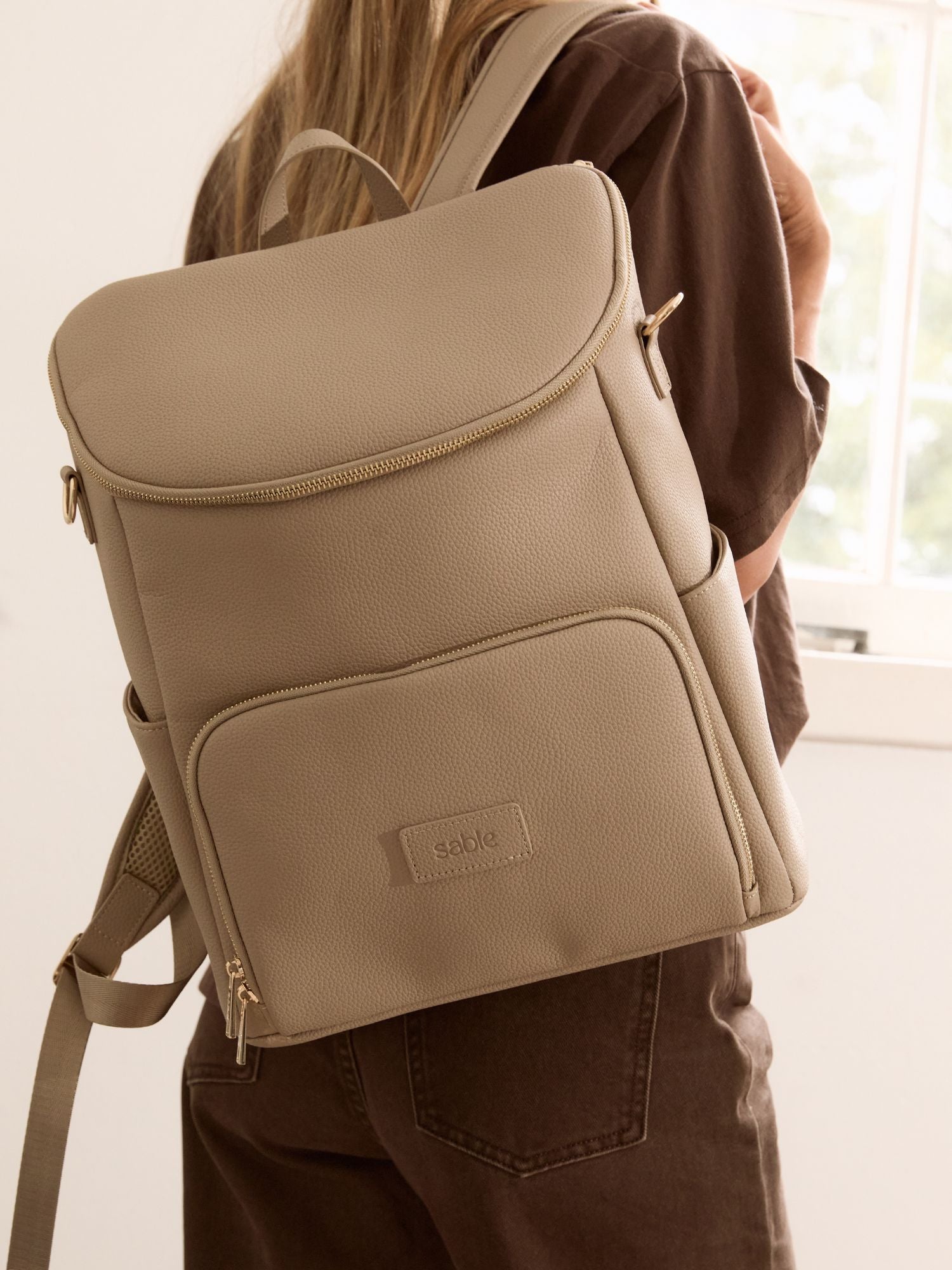Ultimate Nappy Backpack Bundle - Taupe Vegan Leather